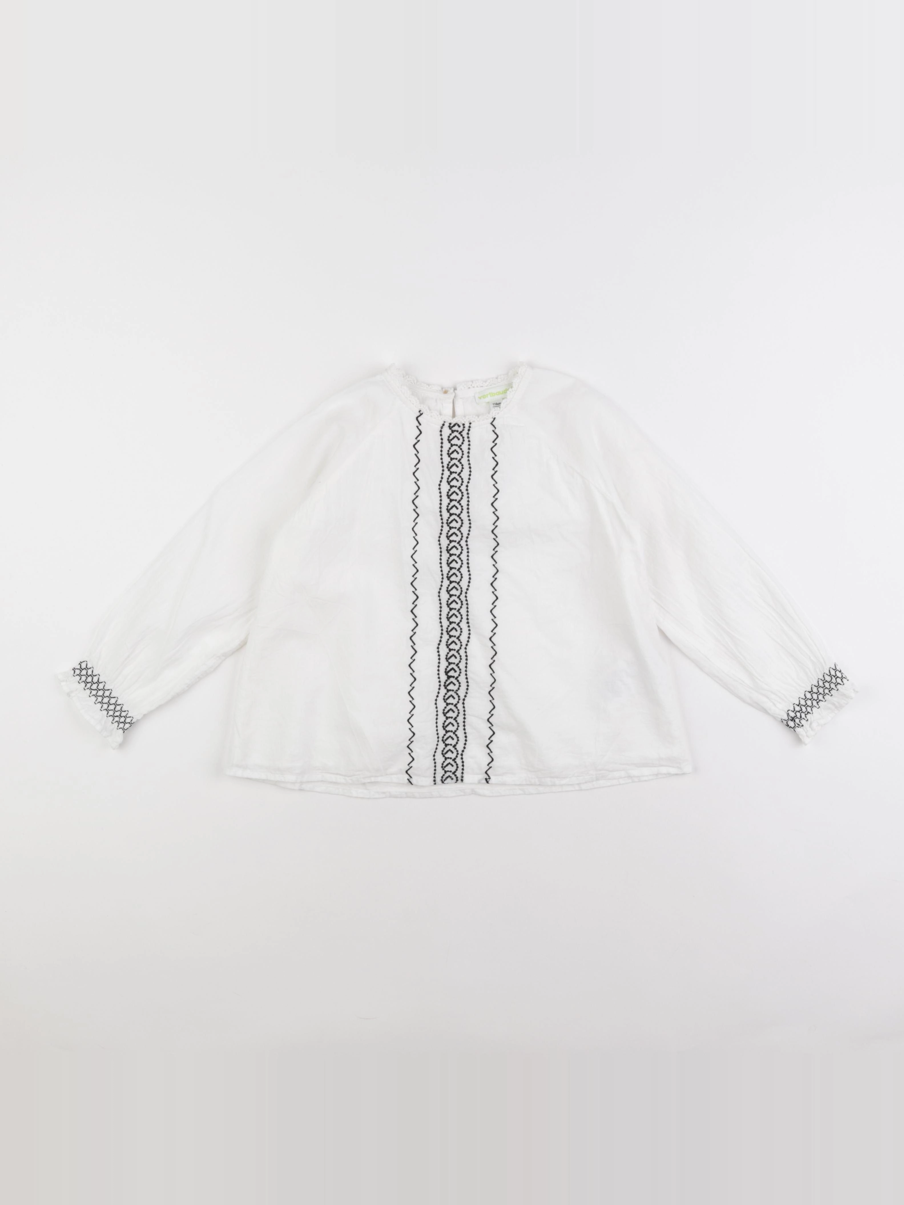 Vertbaudet - blouse blanc, noir - 6 ans