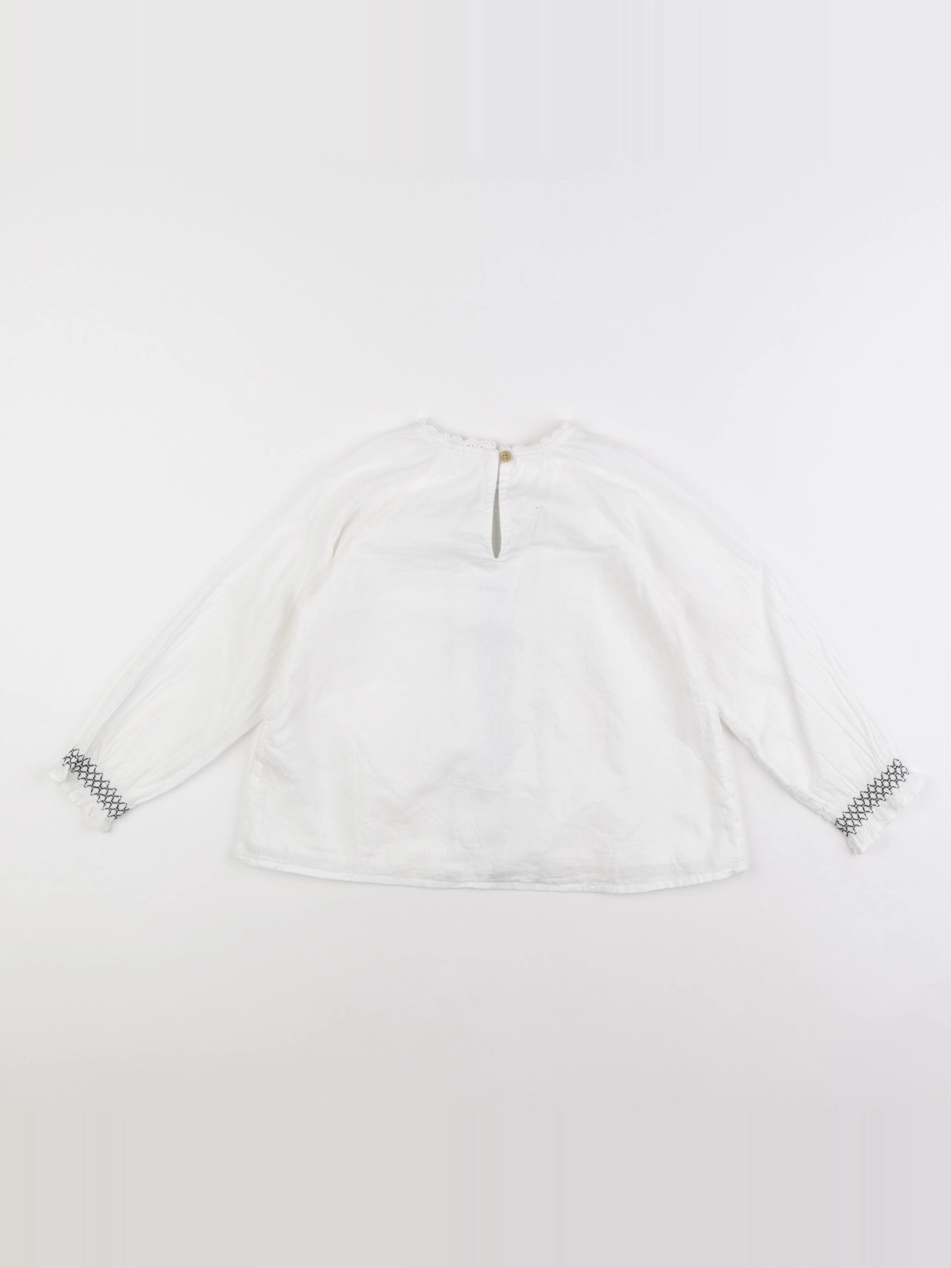 Vertbaudet - blouse blanc, noir - 6 ans