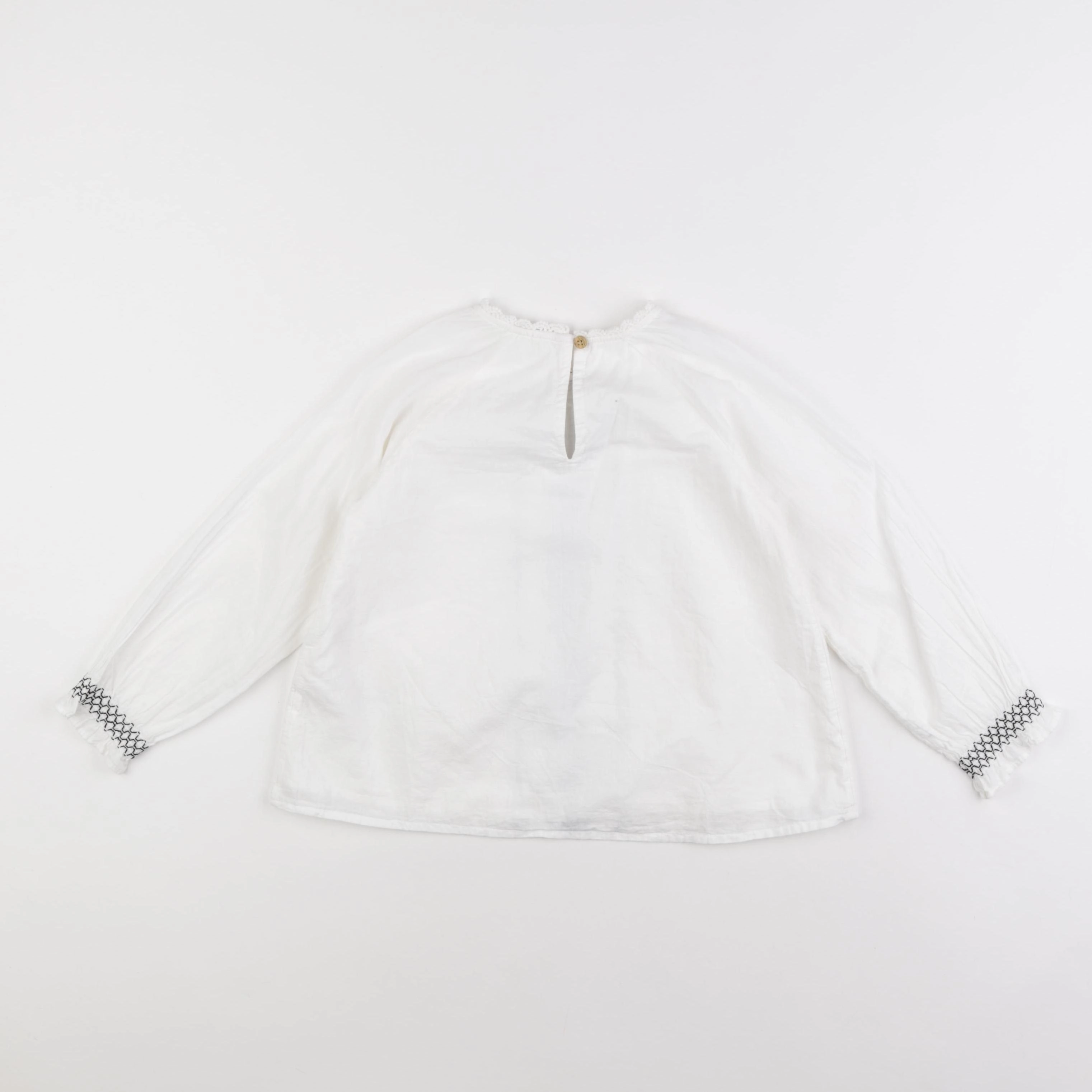 Vertbaudet - blouse blanc, noir - 6 ans
