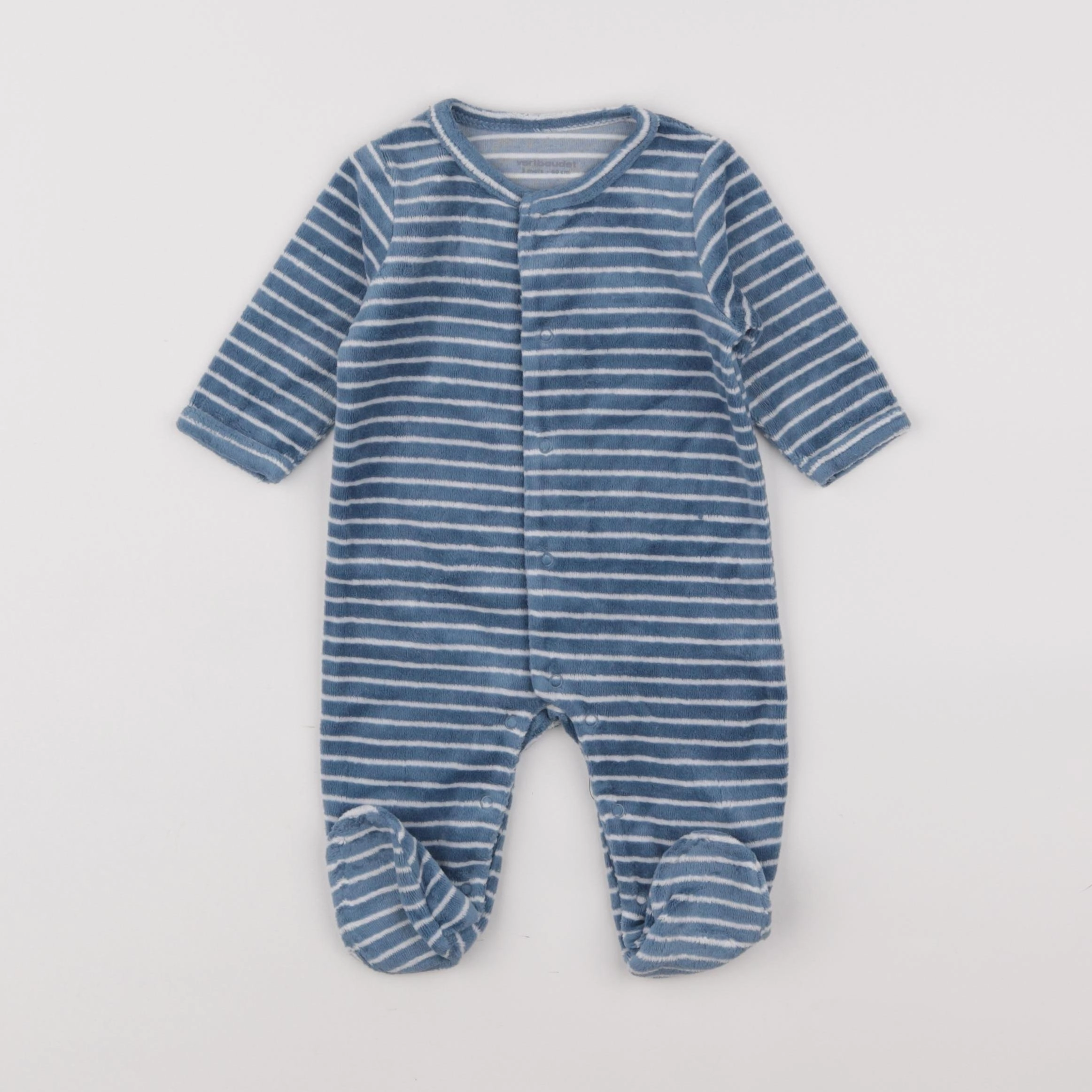 Vertbaudet - pyjama velours bleu - 3 mois