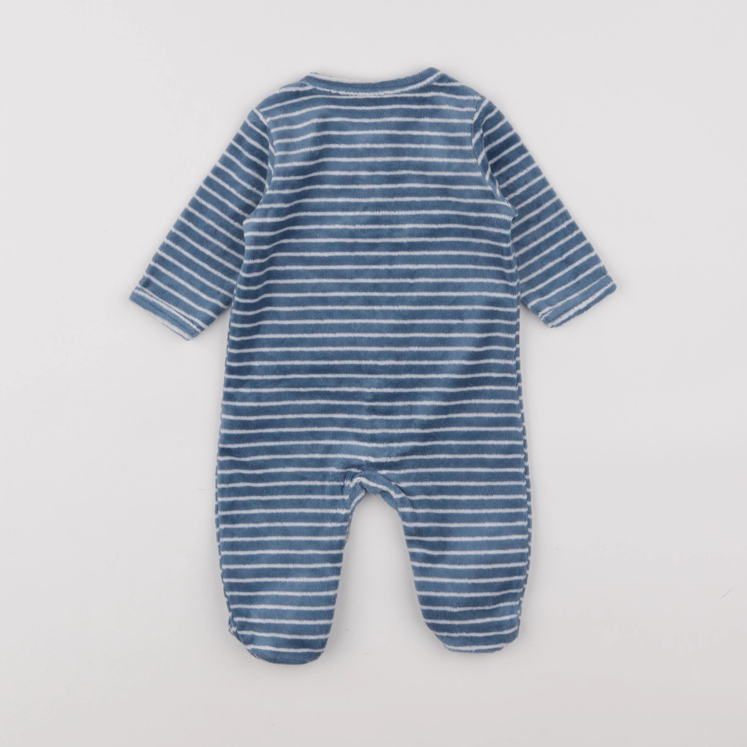 Vertbaudet - pyjama velours bleu - 3 mois
