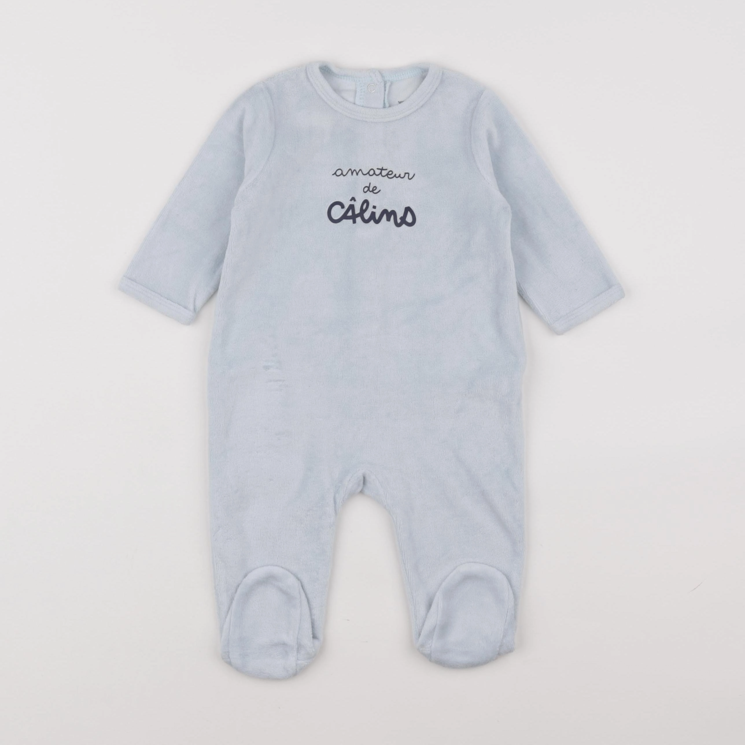 Vertbaudet - pyjama velours bleu - 6 mois