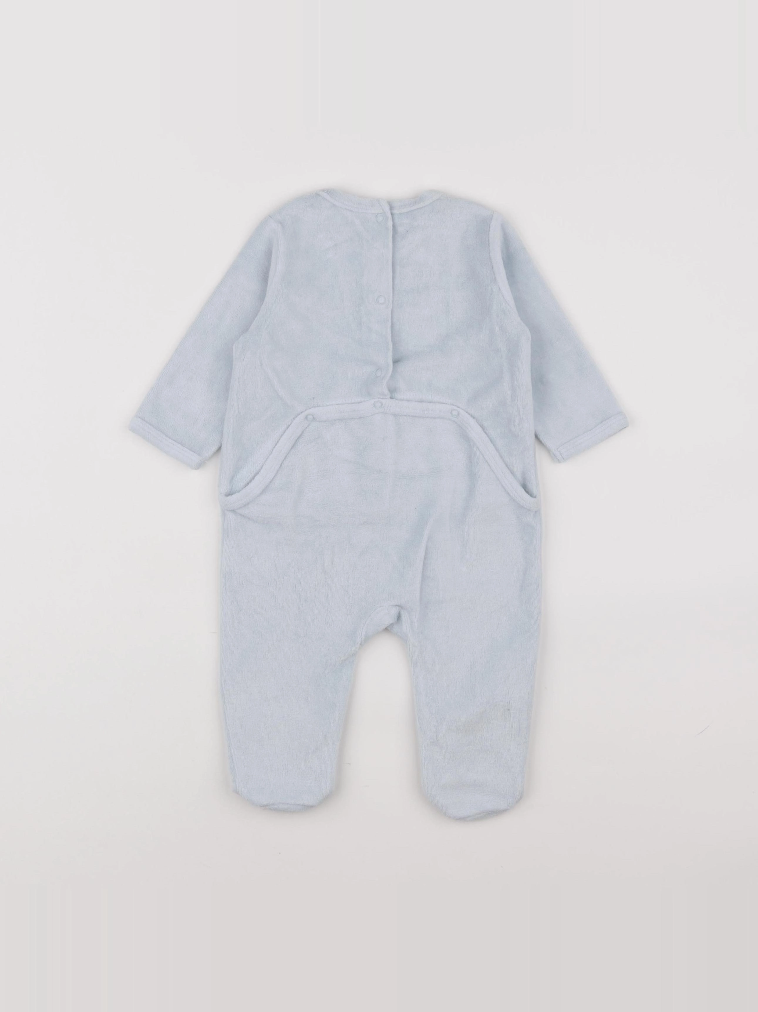 Vertbaudet - pyjama velours bleu - 6 mois