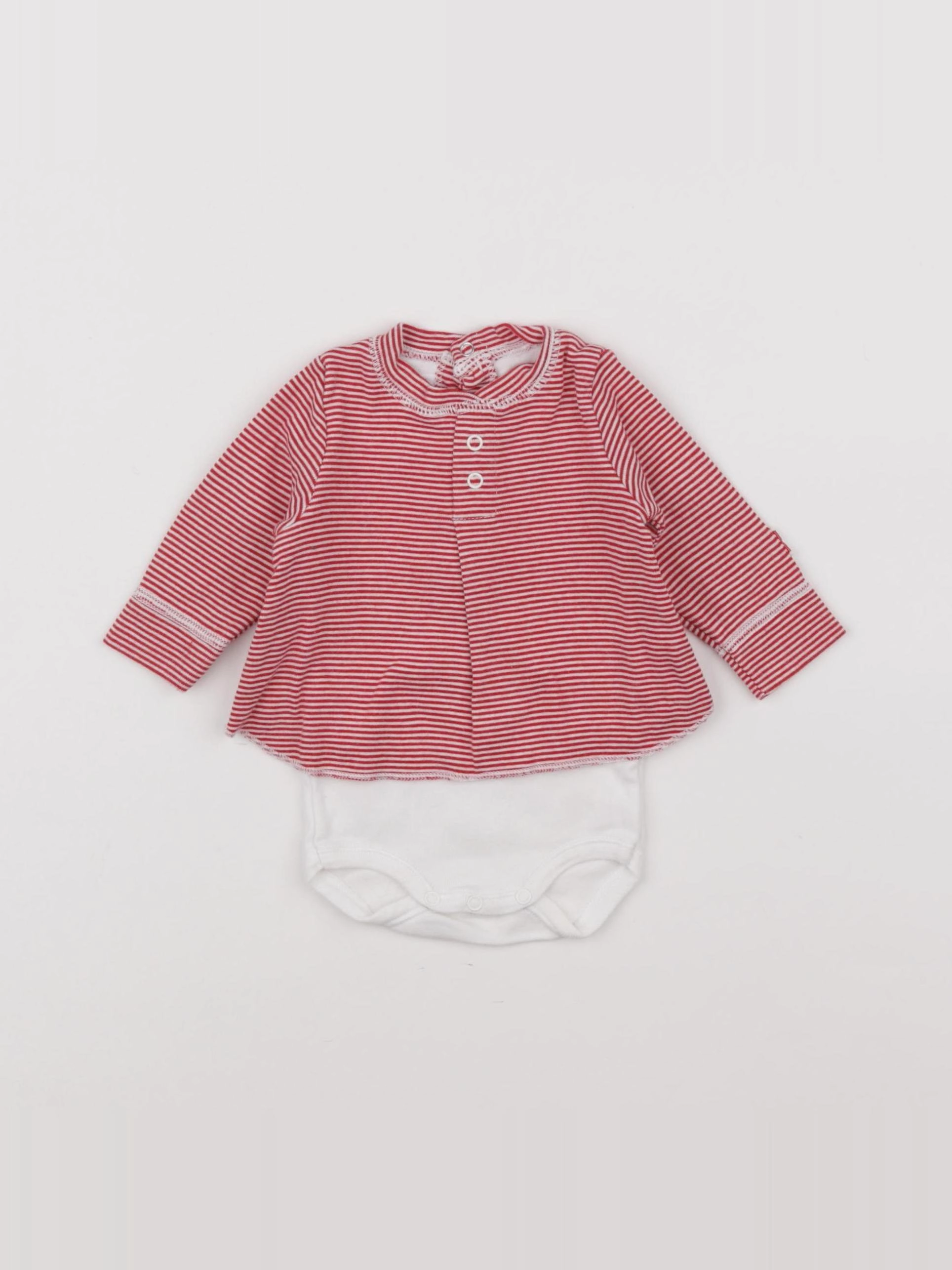 Petit Bateau - body tee-shirt rouge - 1 mois