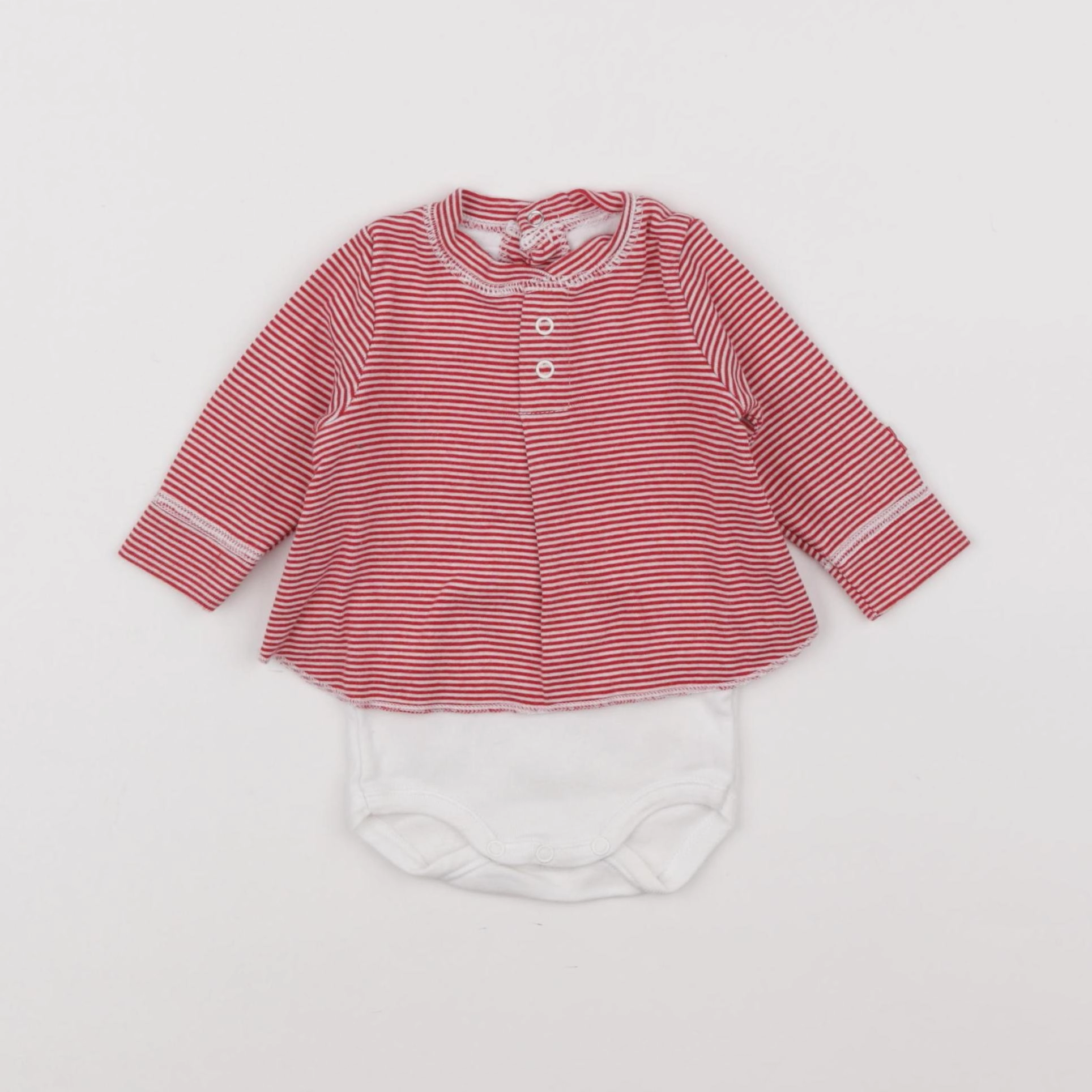 Petit Bateau - body tee-shirt rouge - 1 mois