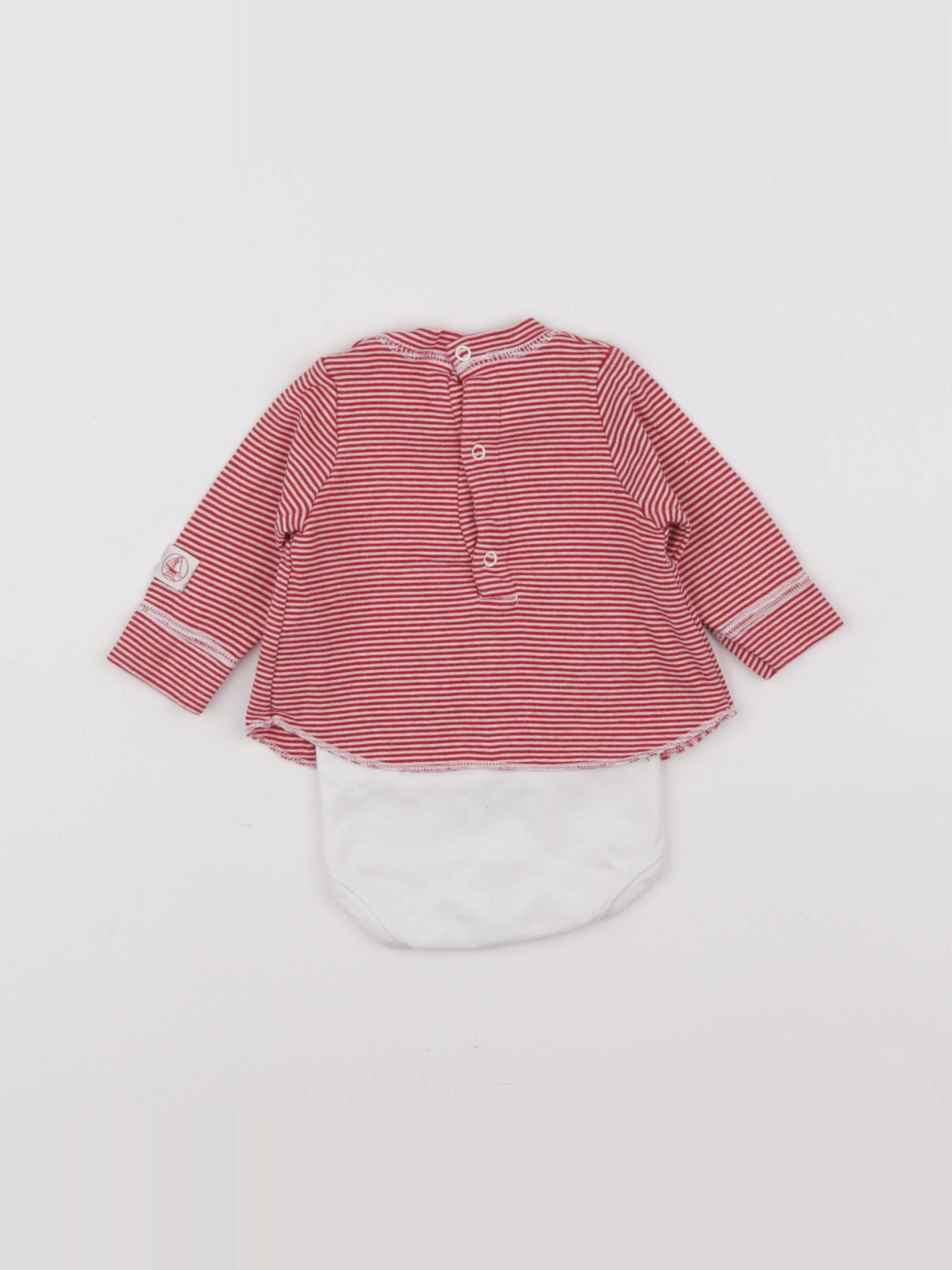 Petit Bateau - body tee-shirt rouge - 1 mois