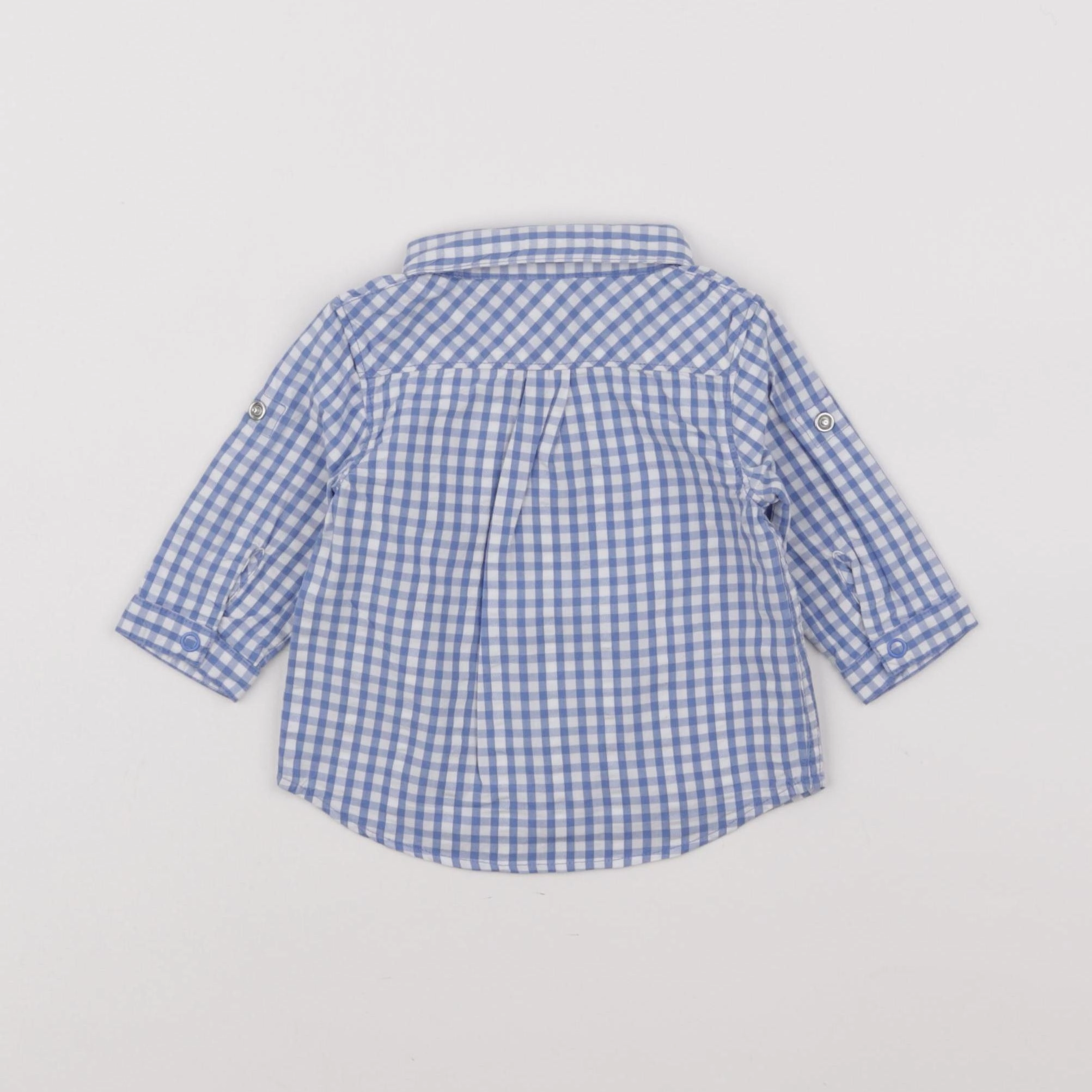Petit Bateau - chemise blanc, bleu - 3 mois