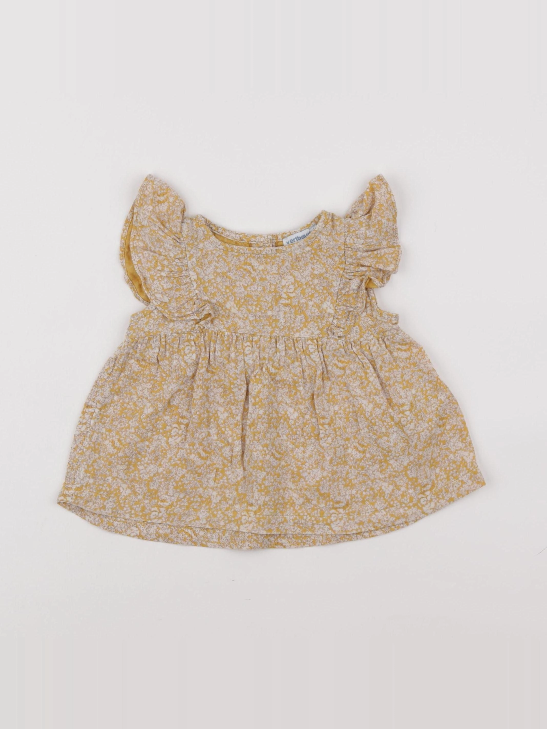 Vertbaudet - blouse jaune - 12 mois