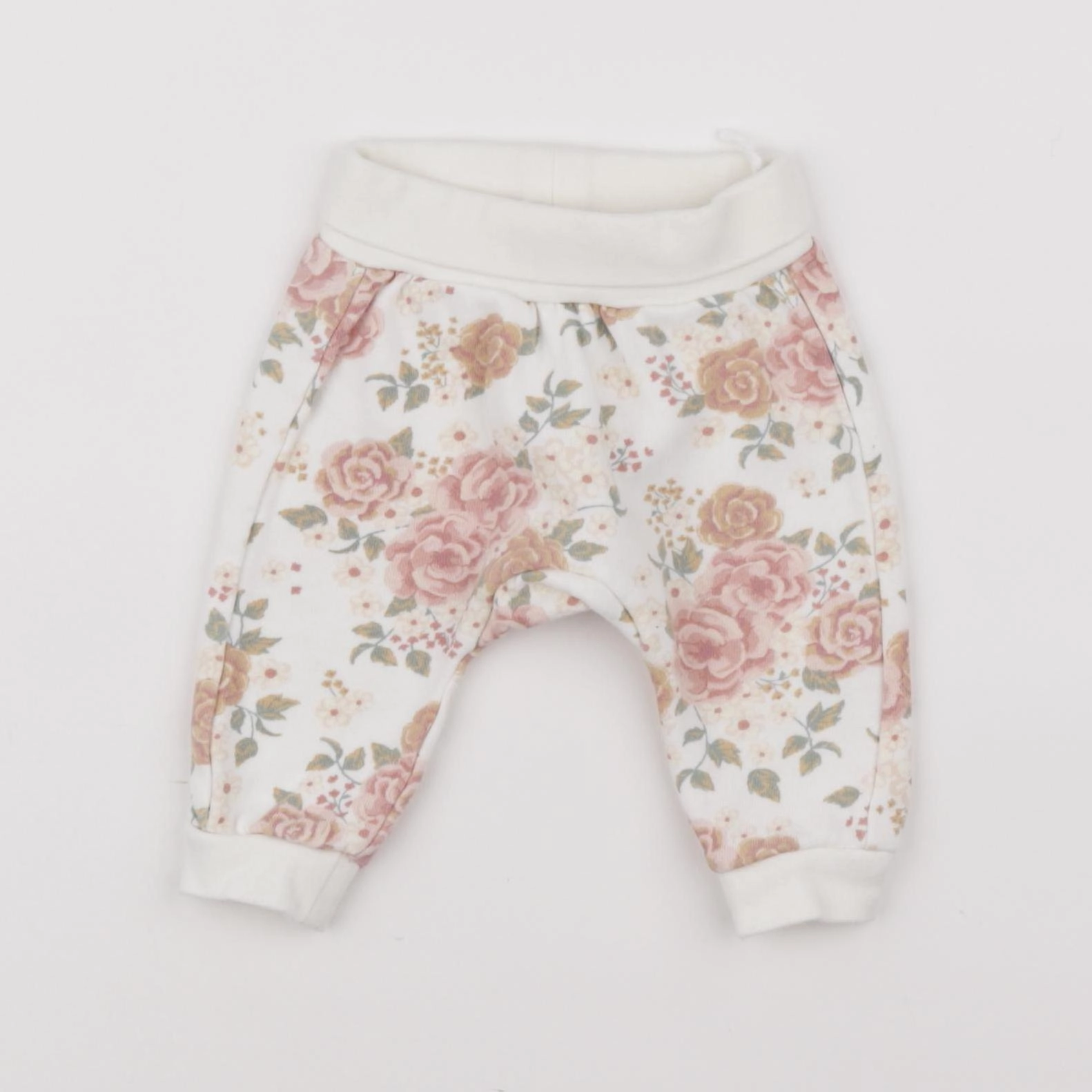 H&M - sarouel blanc, rose - 3 mois