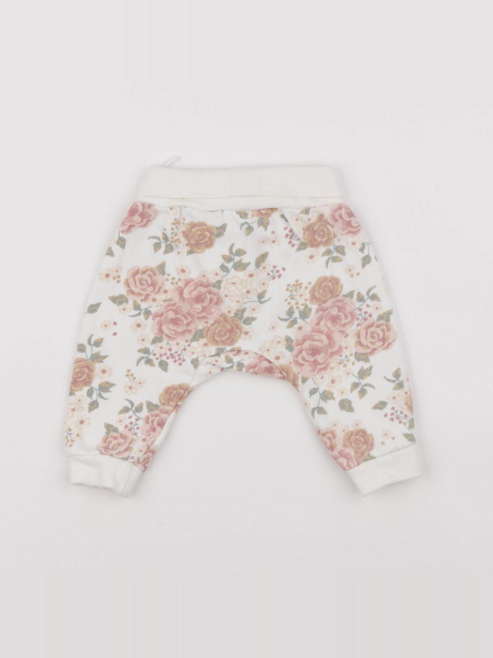 H&M - sarouel blanc, rose - 3 mois
