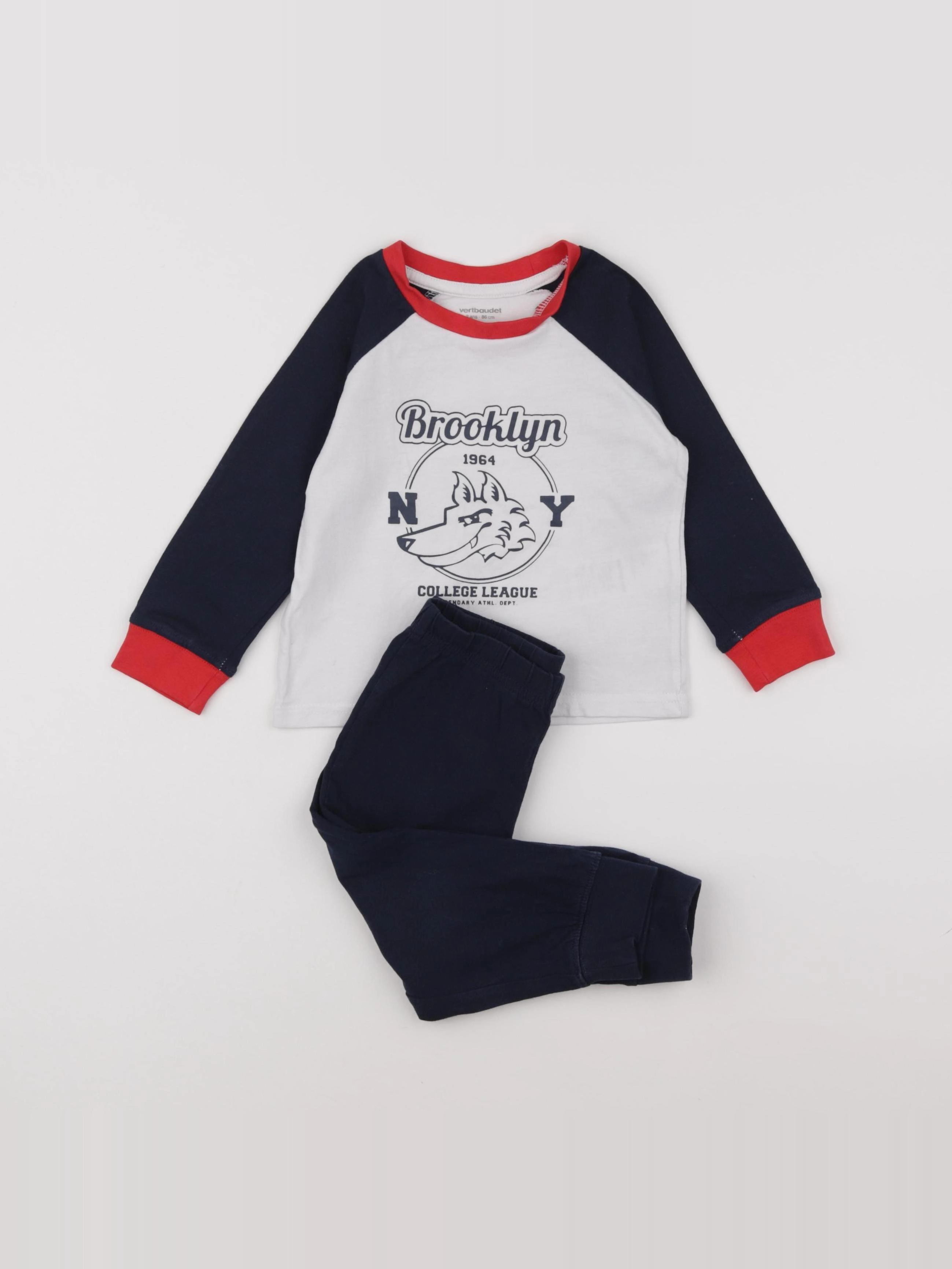 Vertbaudet - pyjama coton bleu - 2 ans