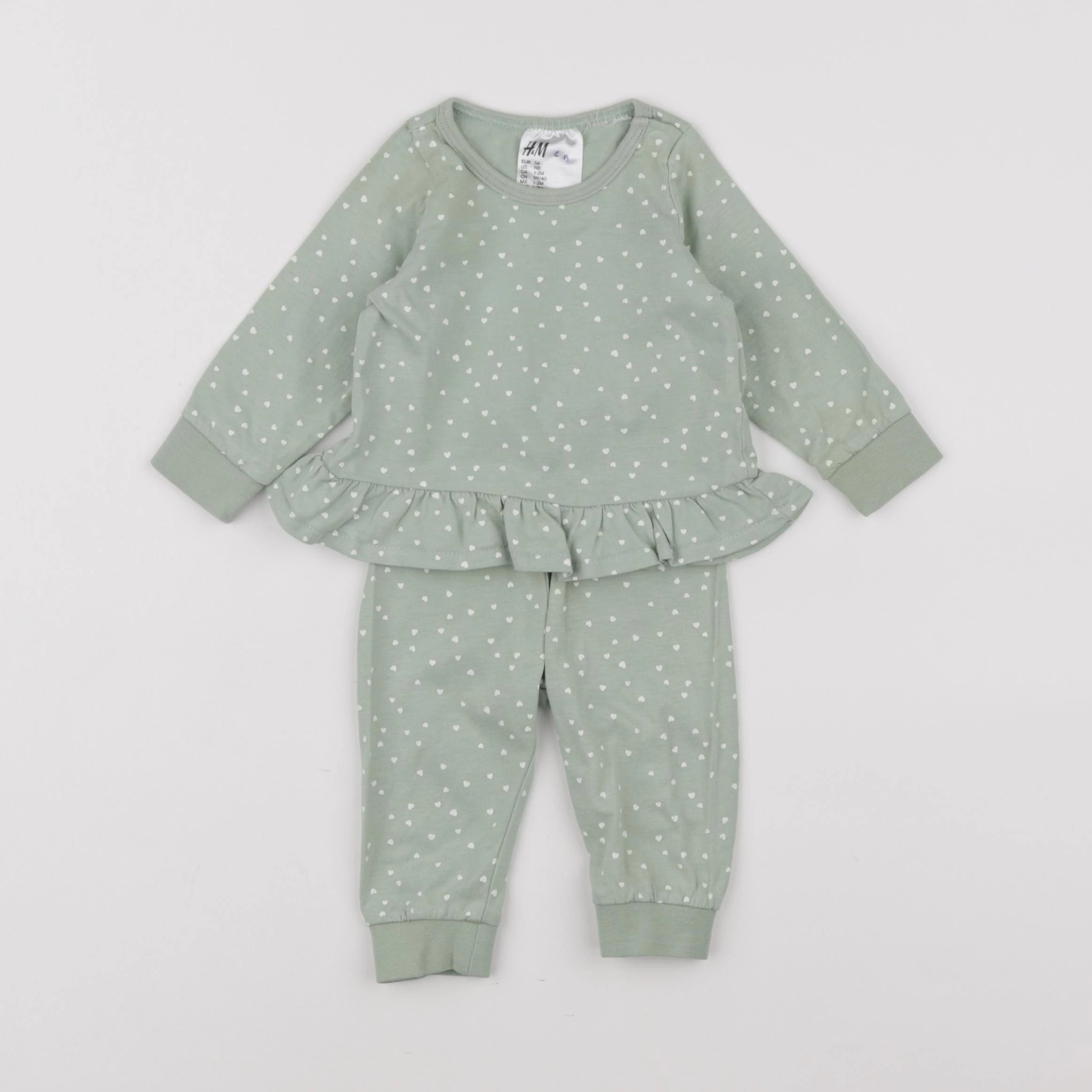 H&M - ensemble vert - 1 mois