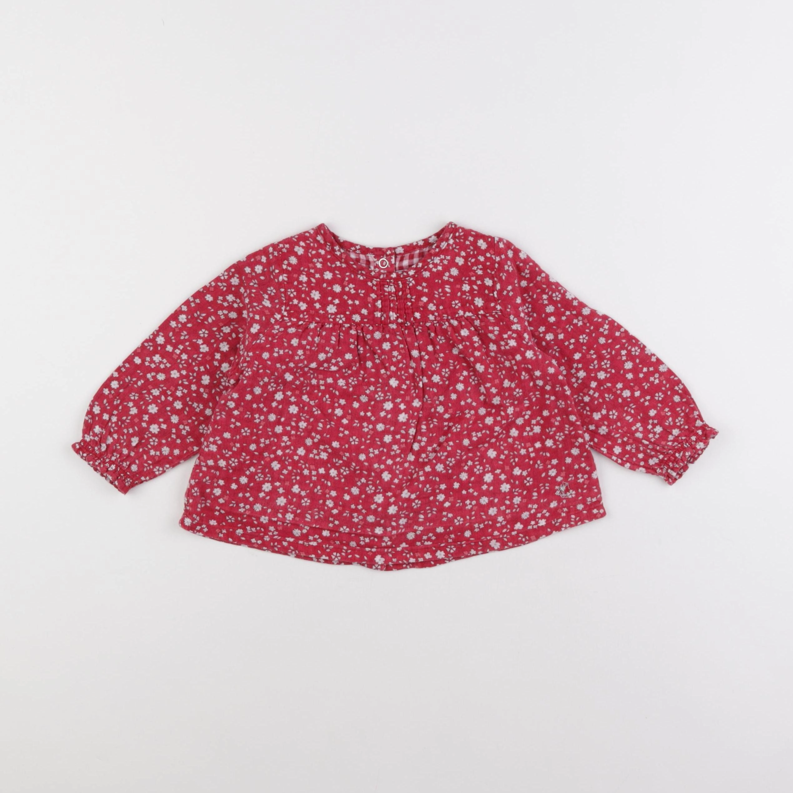 Petit Bateau - blouse rose - 12 mois