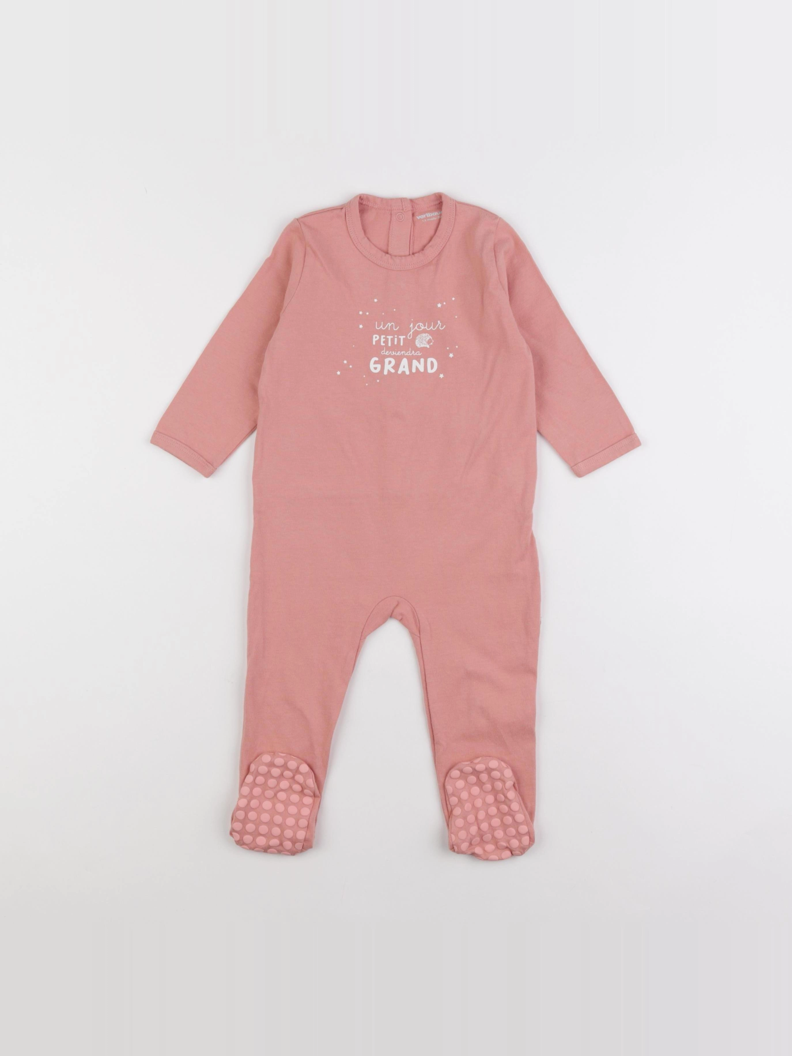 Vertbaudet - pyjama coton rose - 12 mois