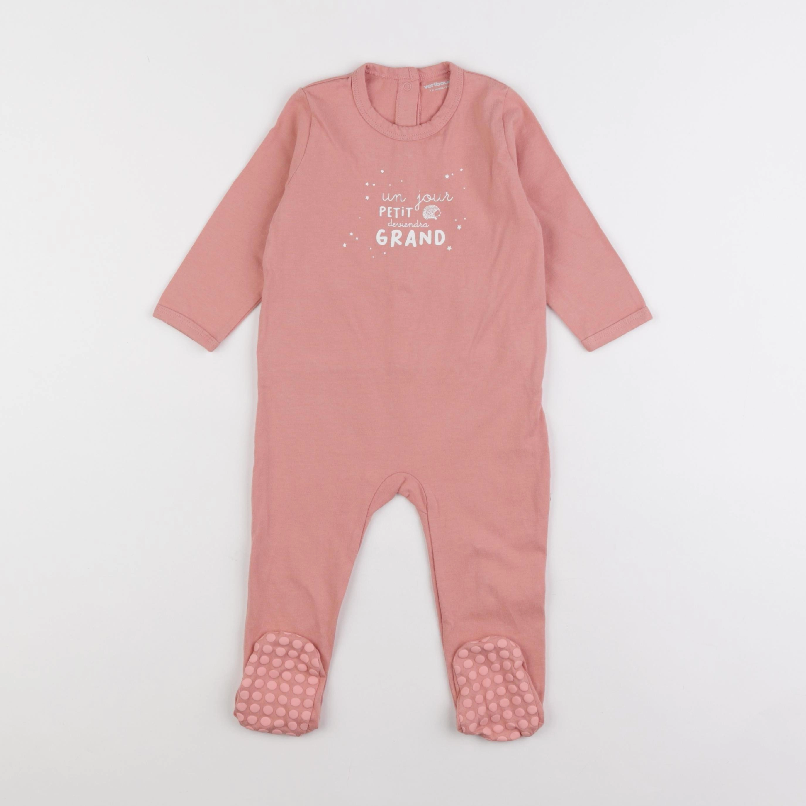 Vertbaudet - pyjama coton rose - 12 mois