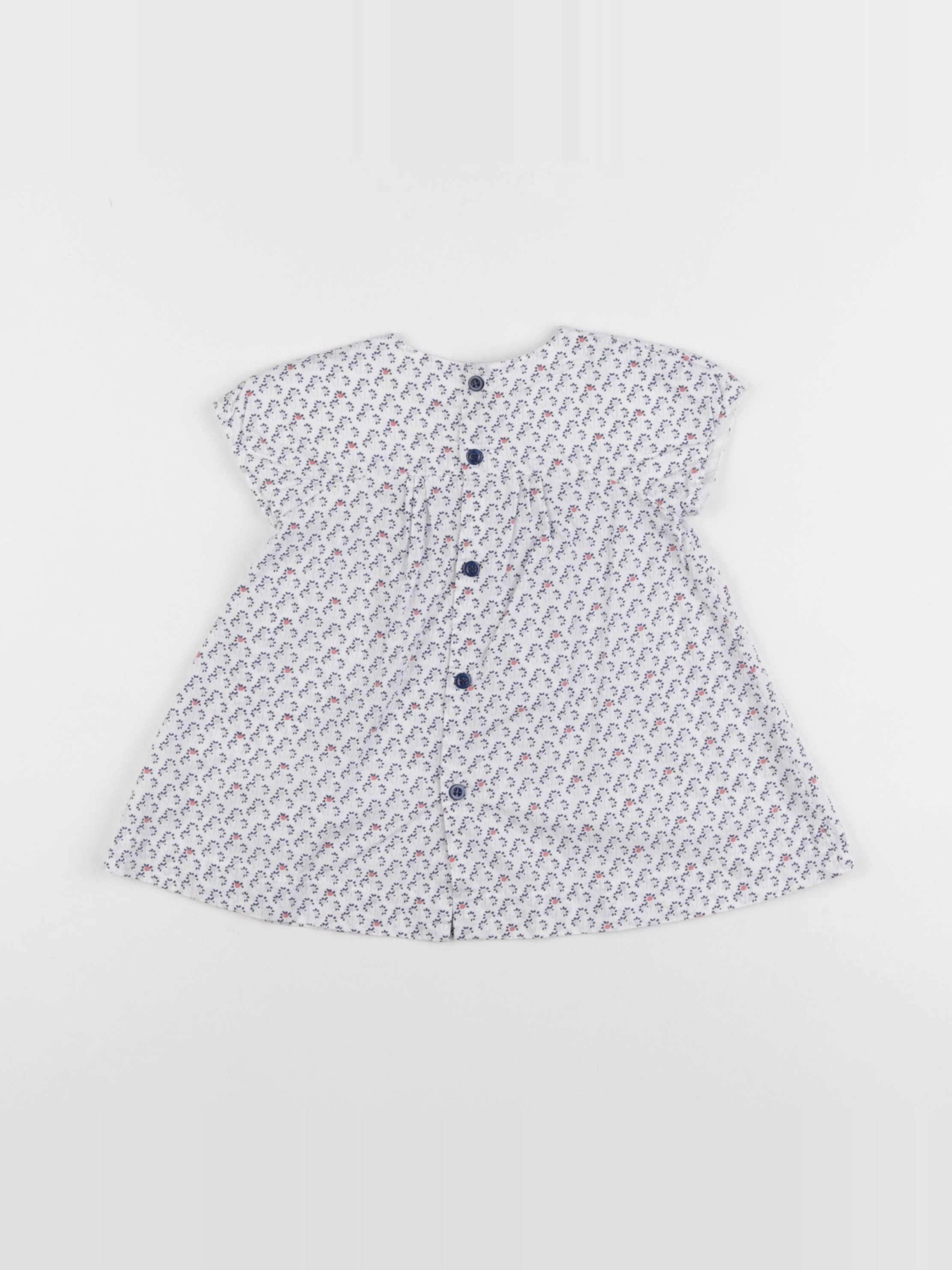 Jacadi - robe blanc, bleu - 6 mois