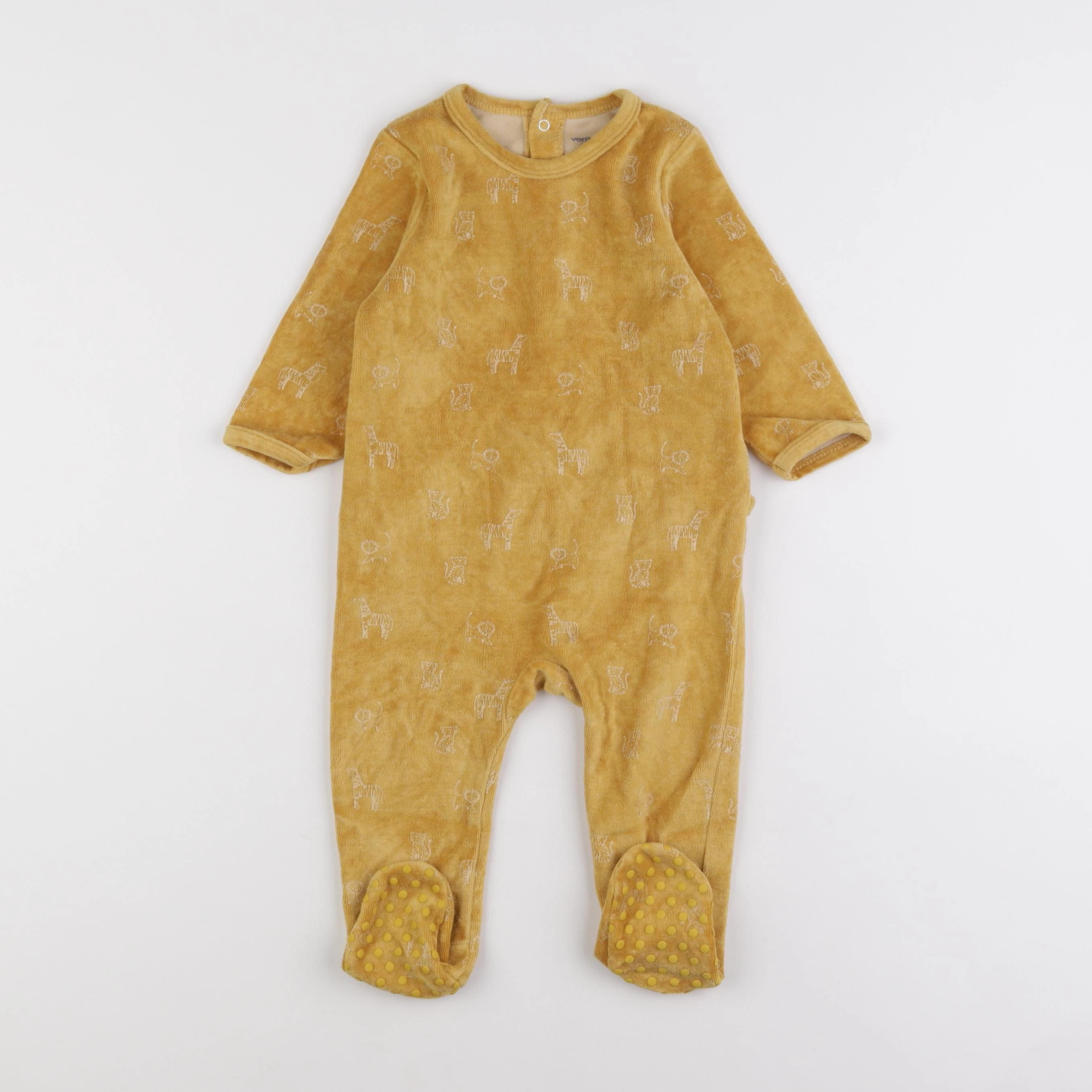 Vertbaudet - pyjama velours jaune - 12 mois