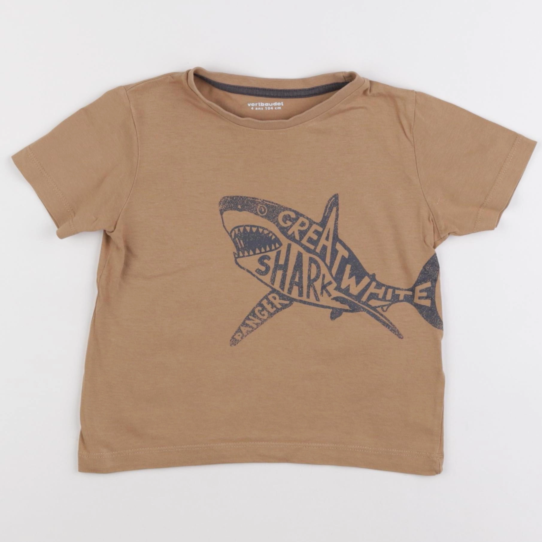 Vertbaudet - tee-shirt marron - 4 ans