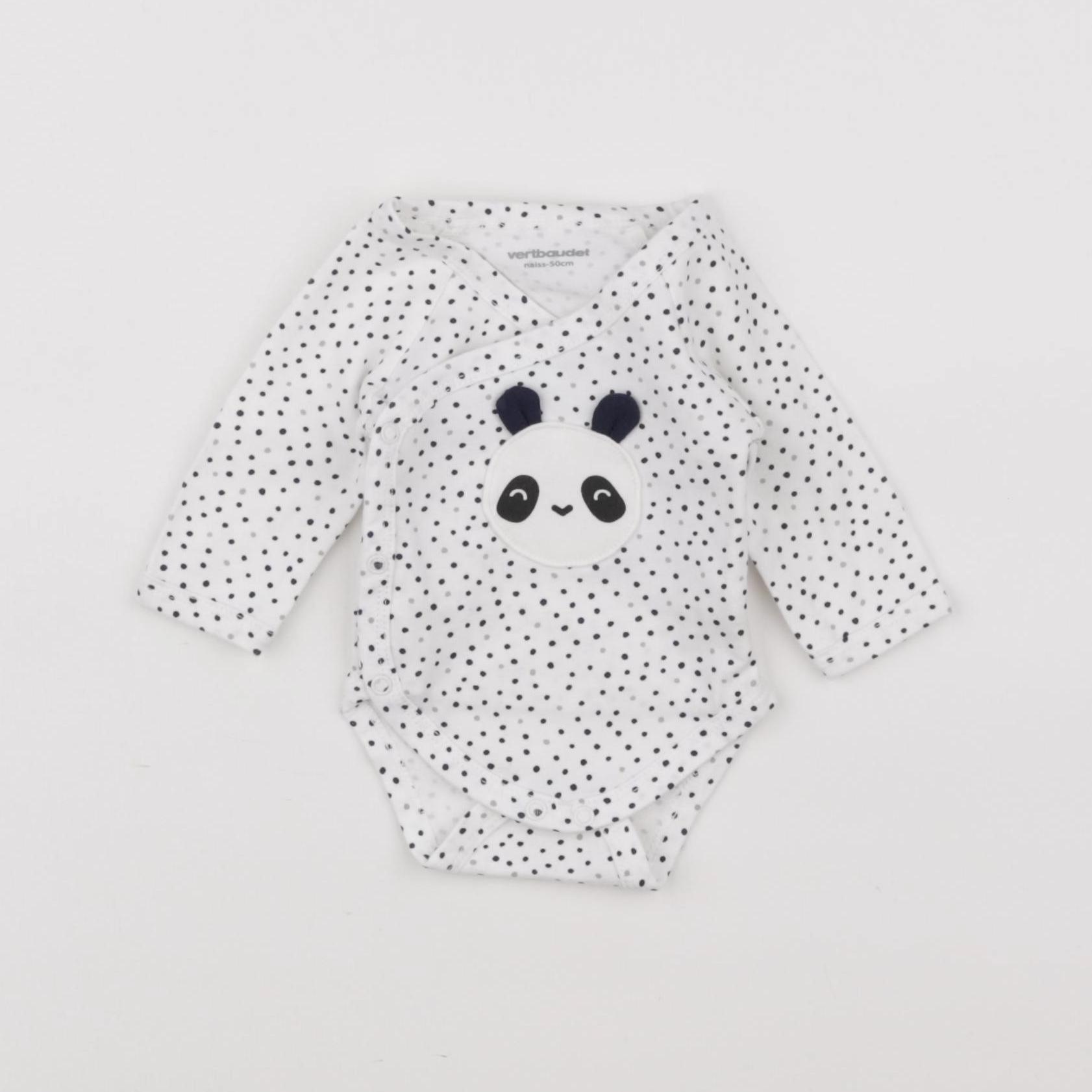 Vertbaudet - body blanc, bleu - 0 mois