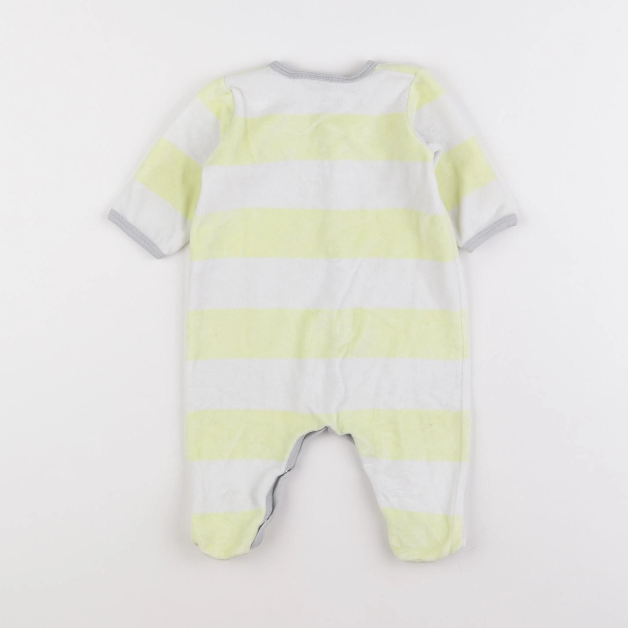 Petit Bateau - pyjama velours blanc, jaune - 3 mois