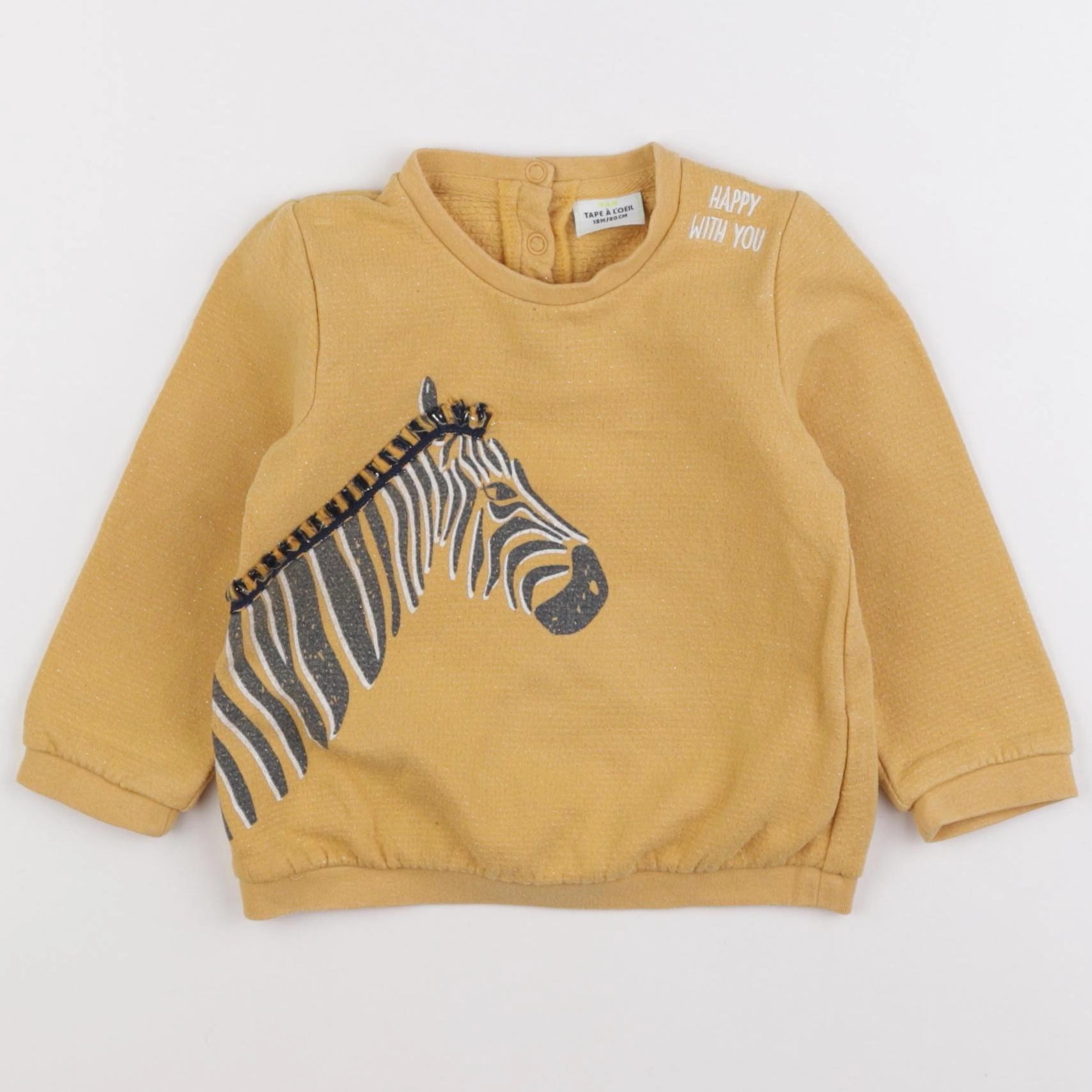Tape à l'oeil - sweat jaune - 18 mois