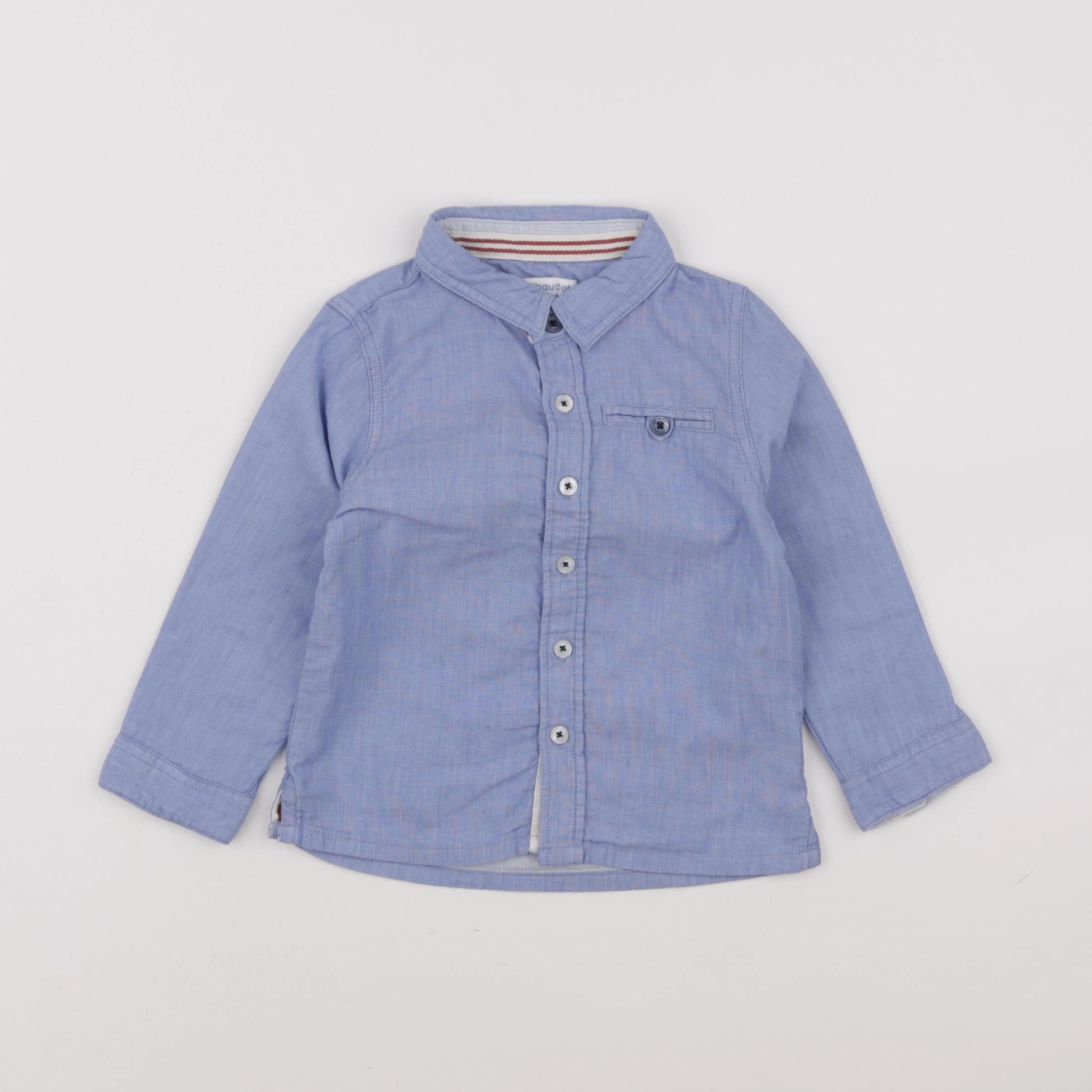 Vertbaudet - chemise bleu - 24 mois