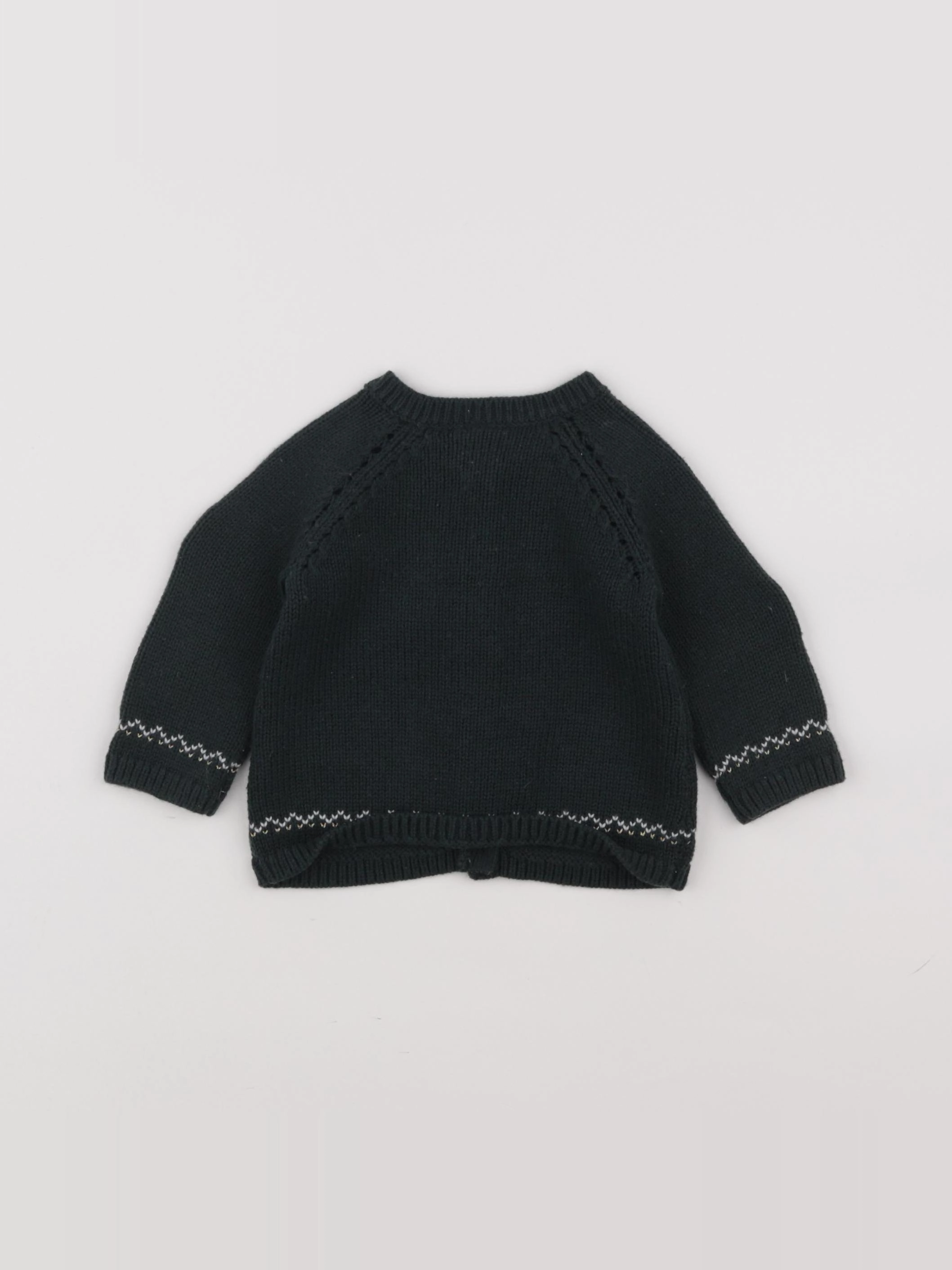 Petit Bateau - gilet vert, or - 6 mois