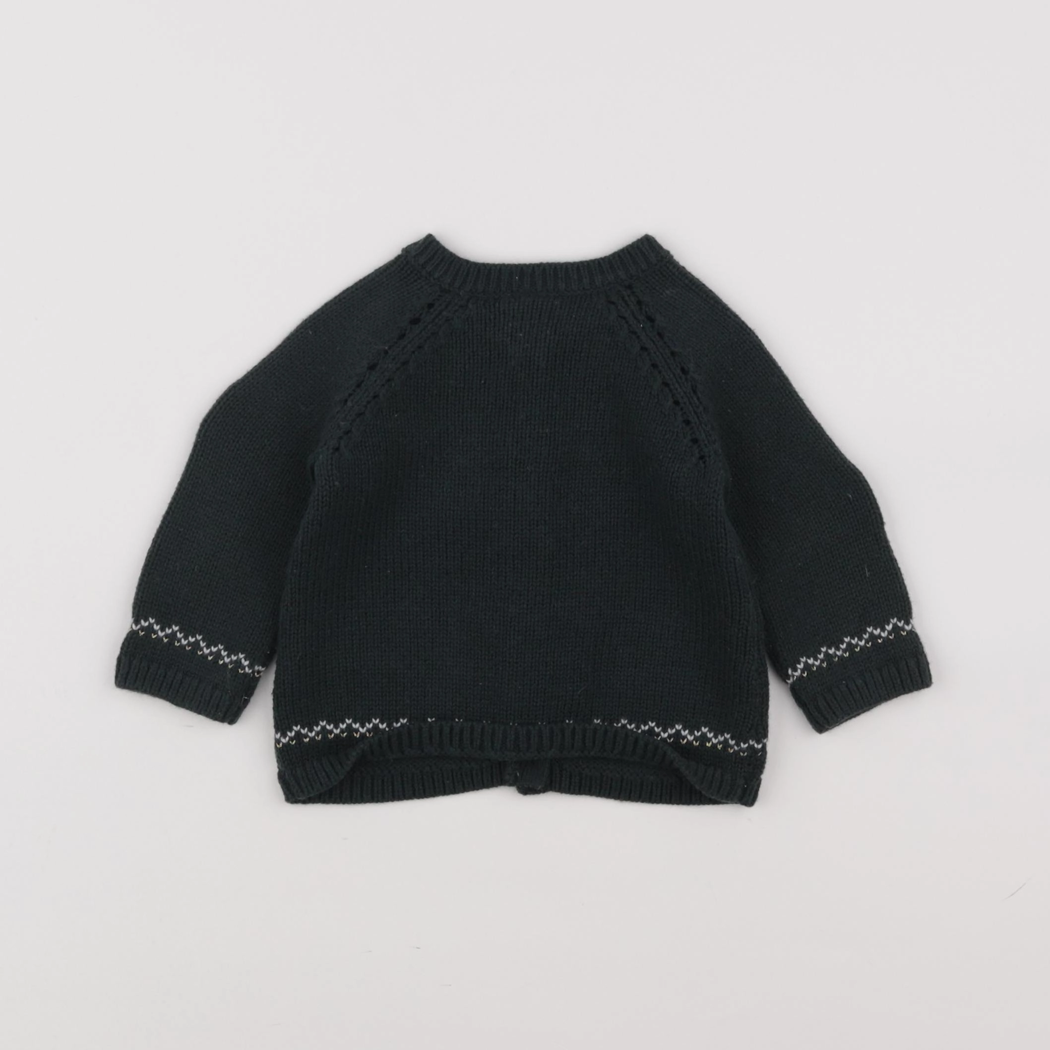Petit Bateau - gilet vert, or - 6 mois
