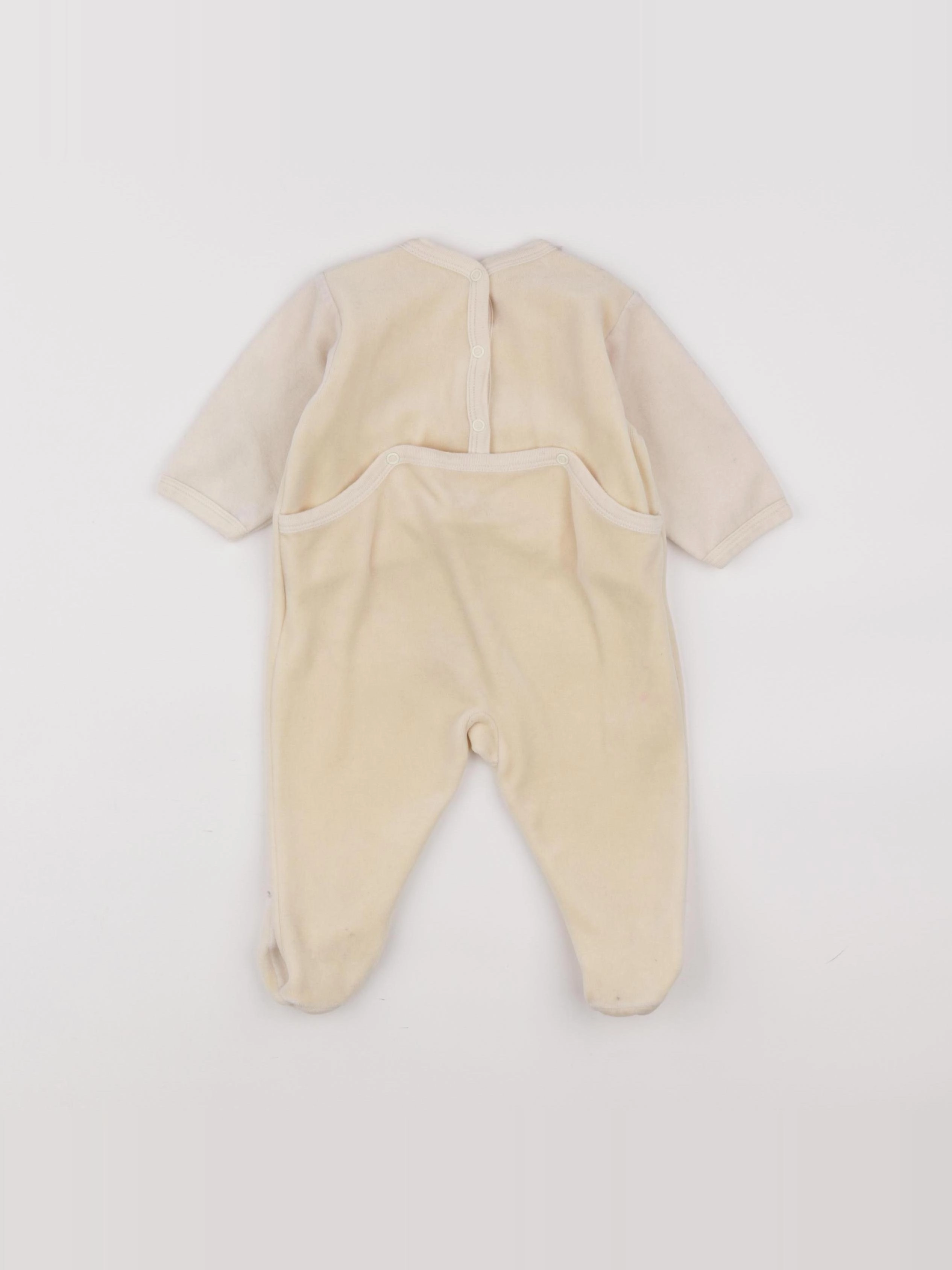 Petit Bateau - pyjama velours jaune - 6 mois