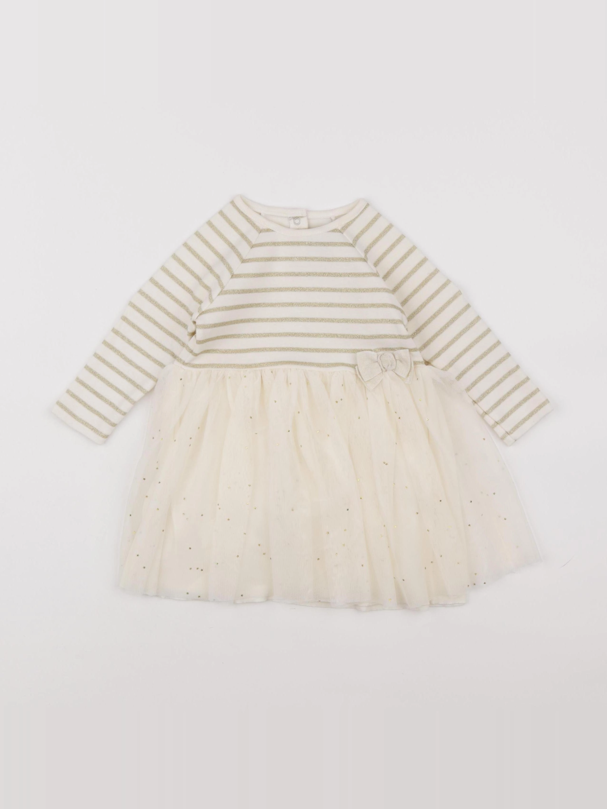 Petit Bateau - robe or, beige - 12 mois