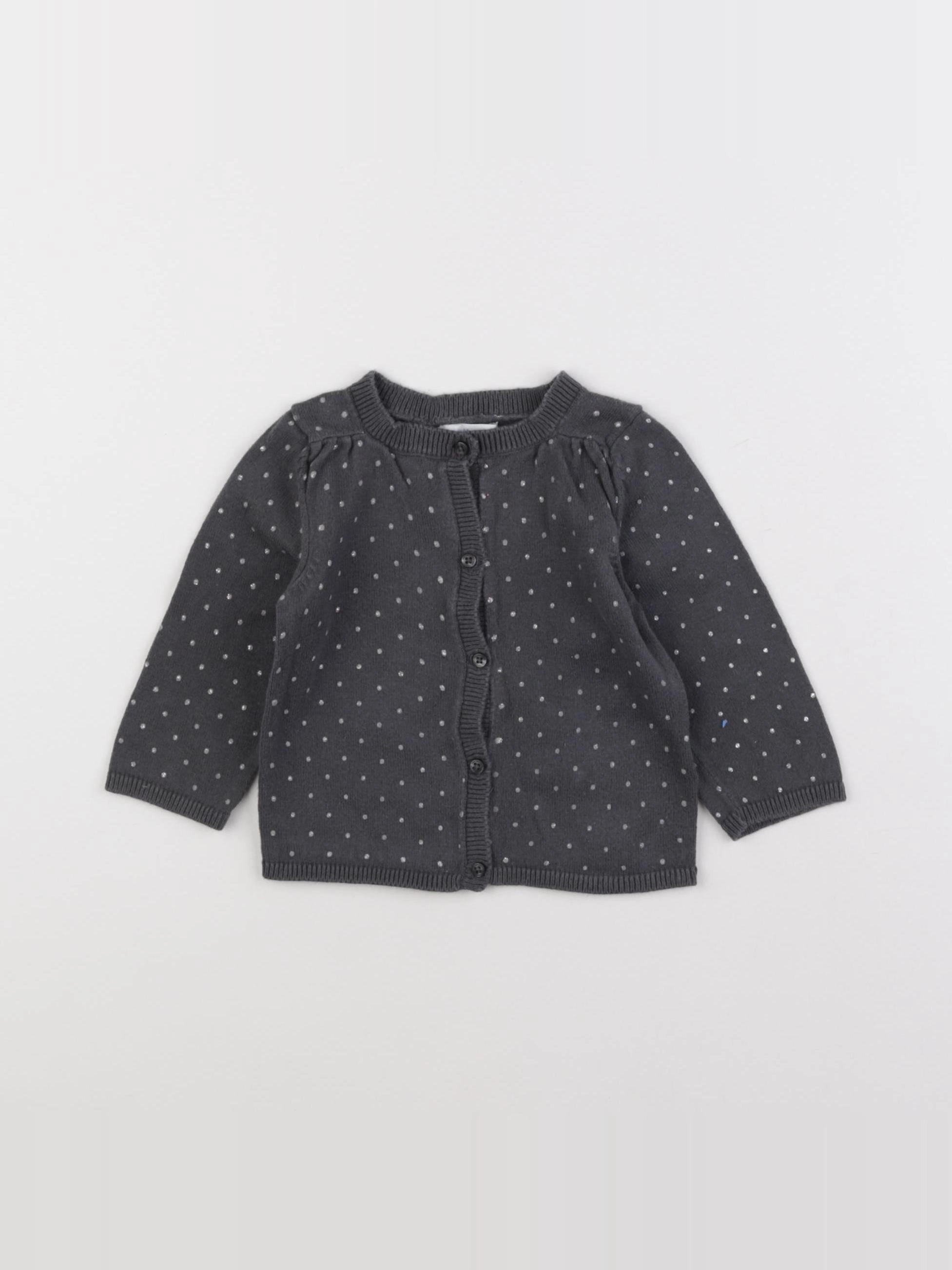 Vertbaudet - gilet gris - 12 mois