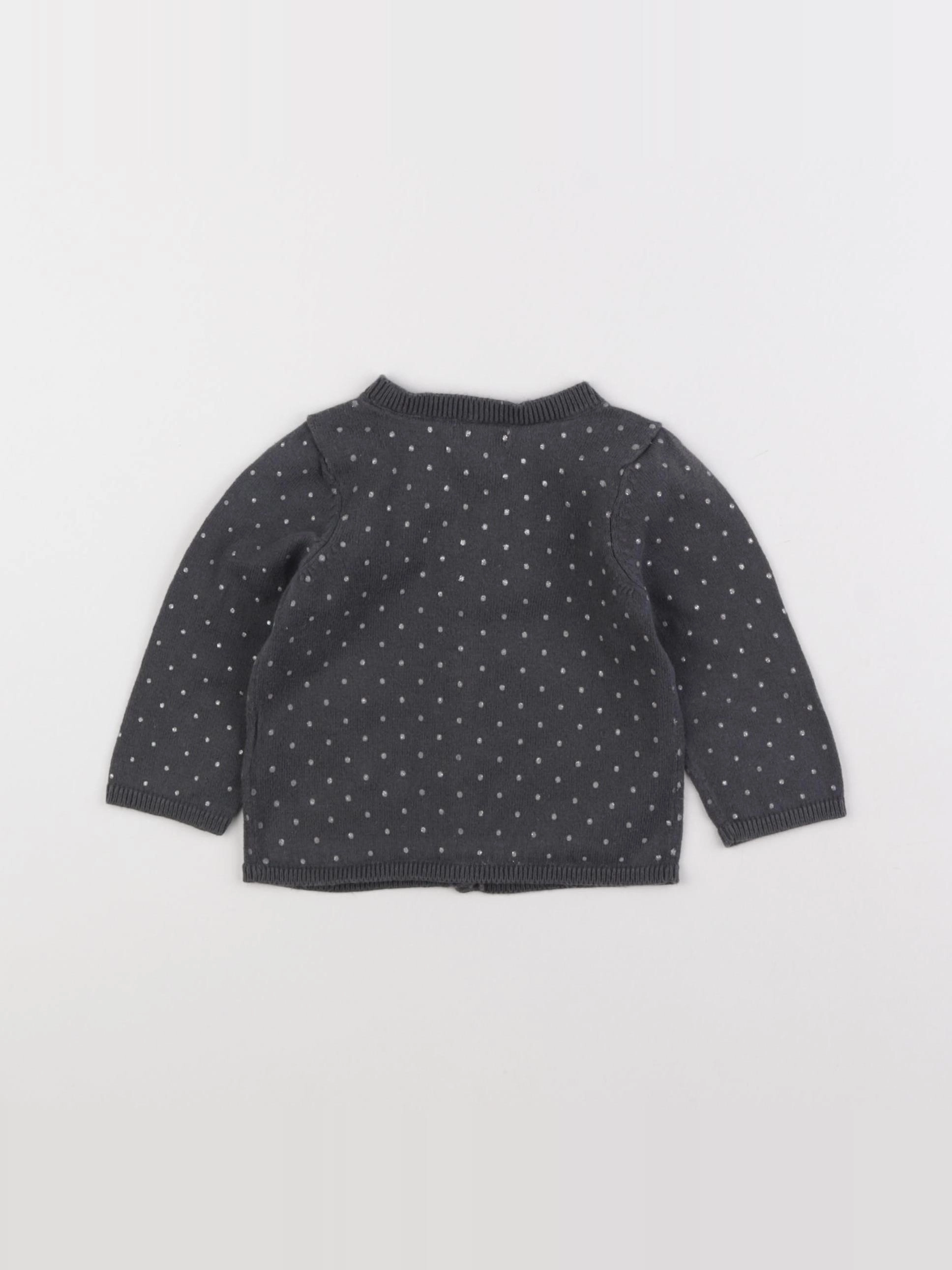 Vertbaudet - gilet gris - 12 mois