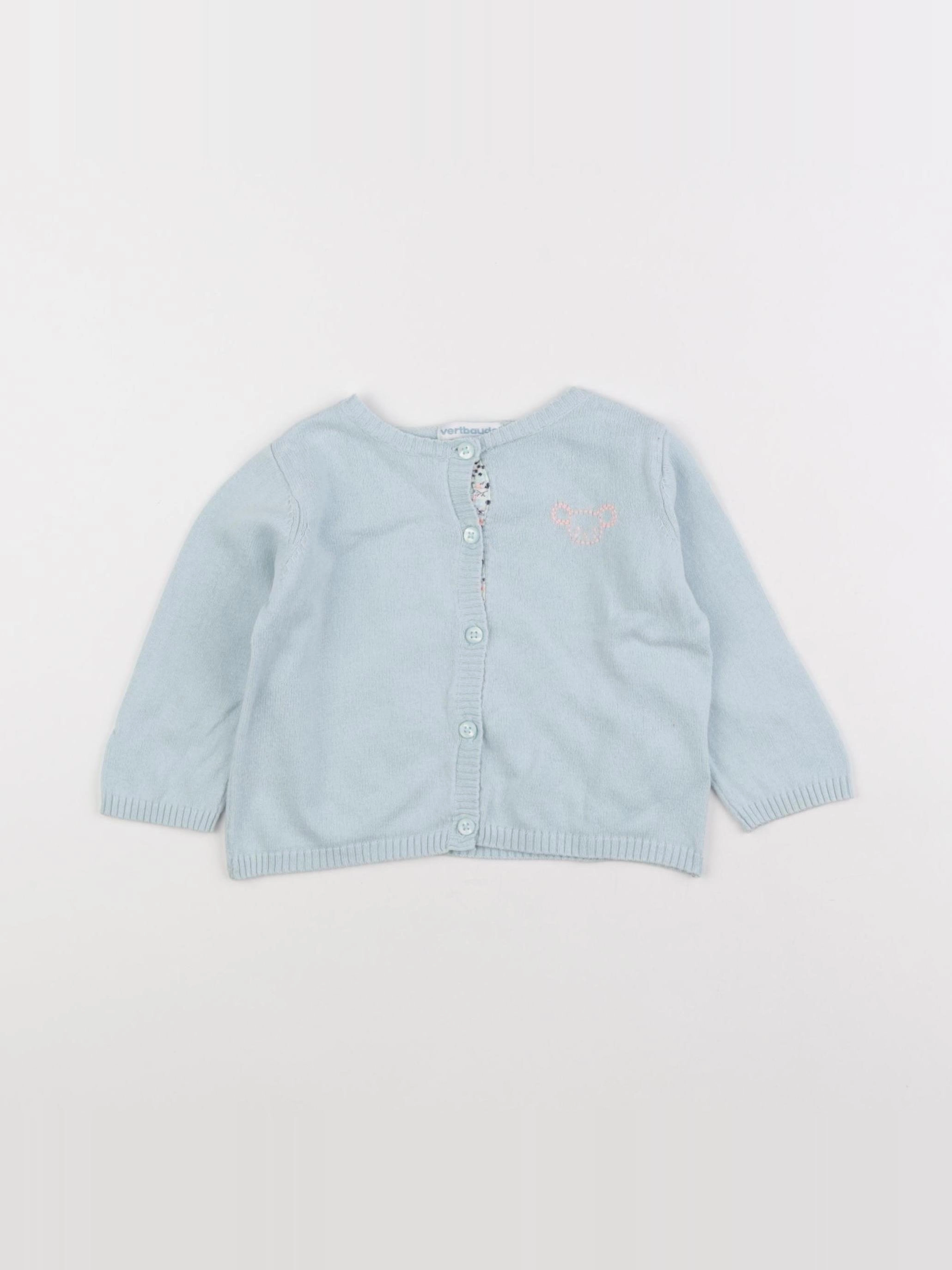 Vertbaudet - gilet bleu - 12 mois