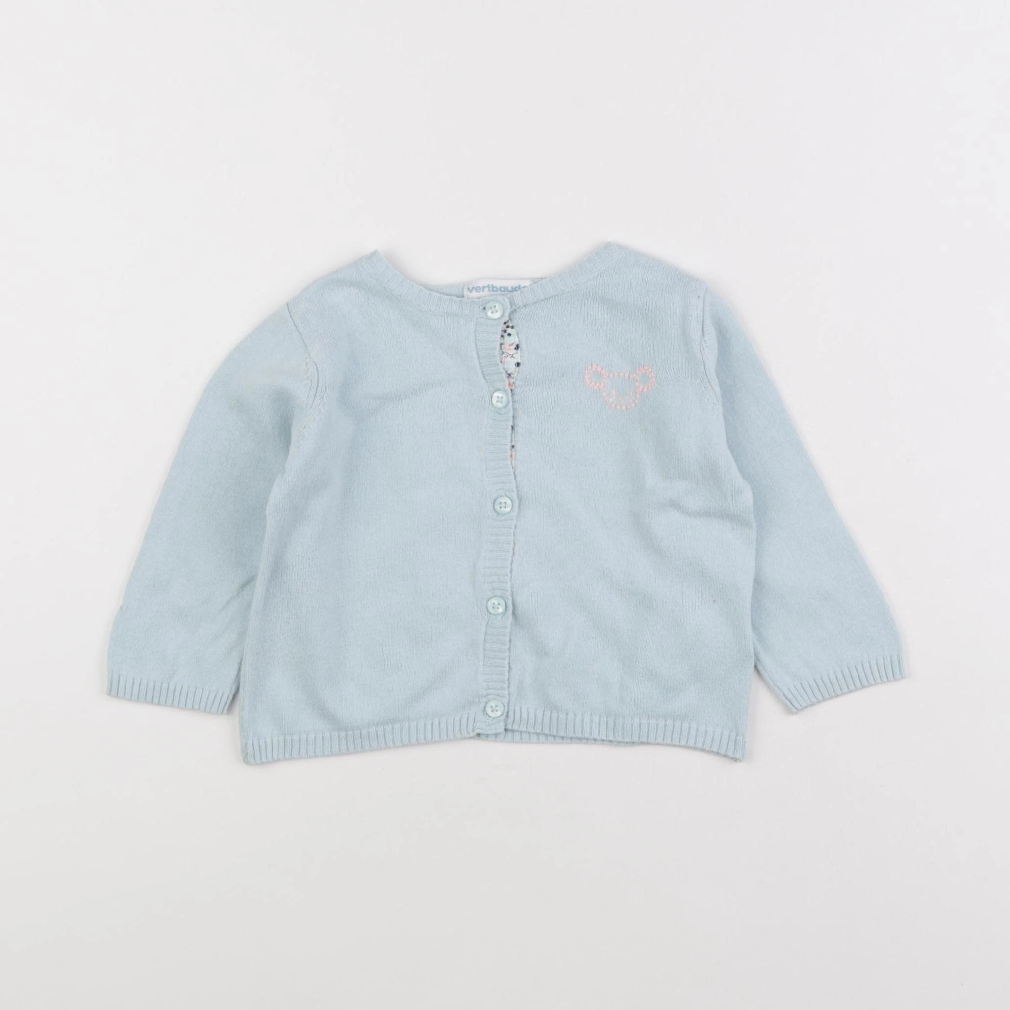 Vertbaudet - gilet bleu - 12 mois