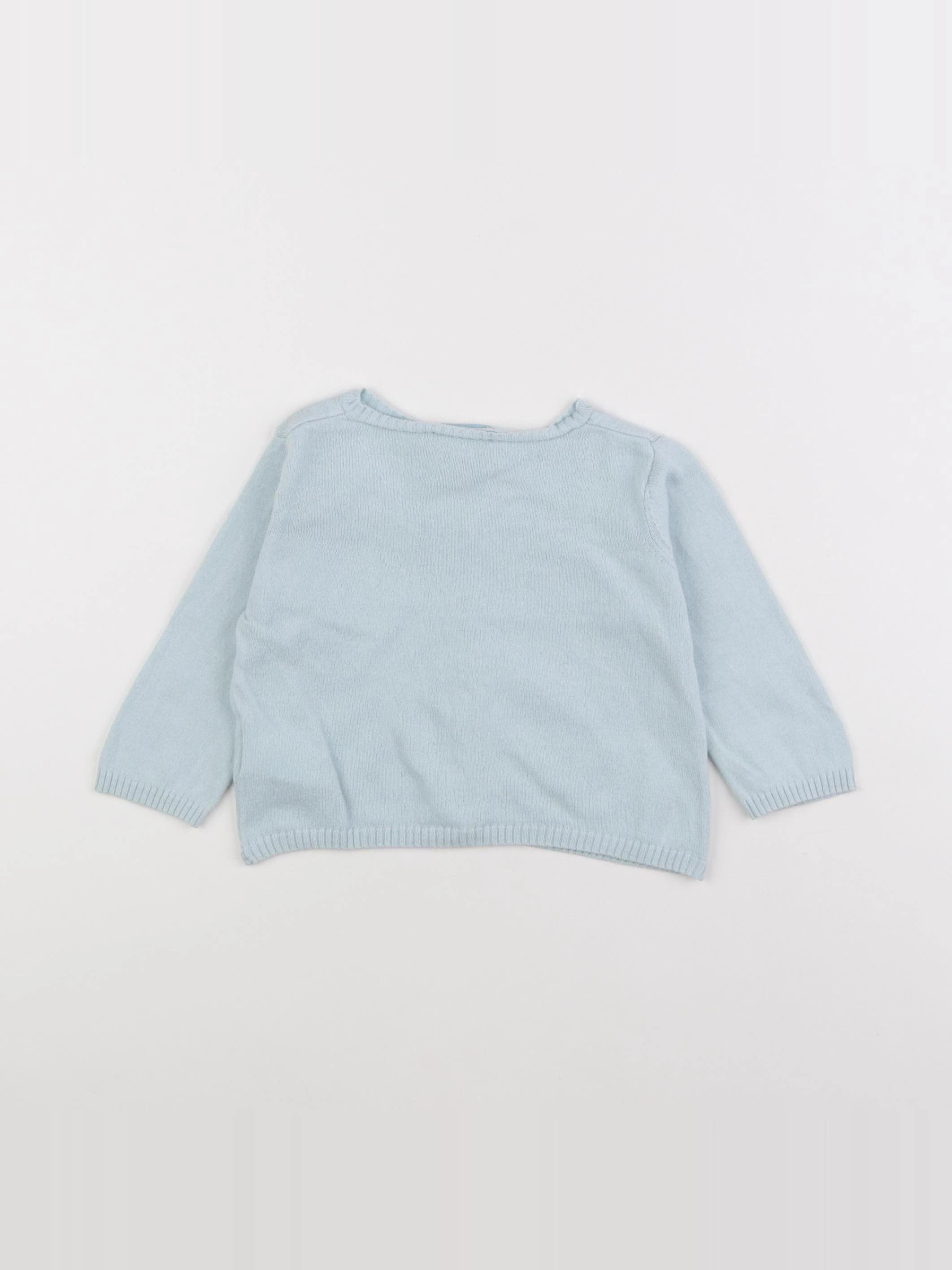 Vertbaudet - gilet bleu - 12 mois
