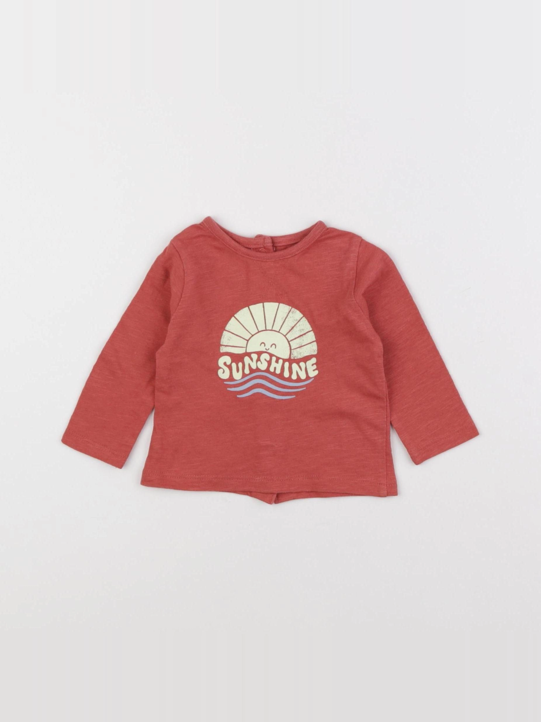 Vertbaudet - tee-shirt rouge - 3 mois