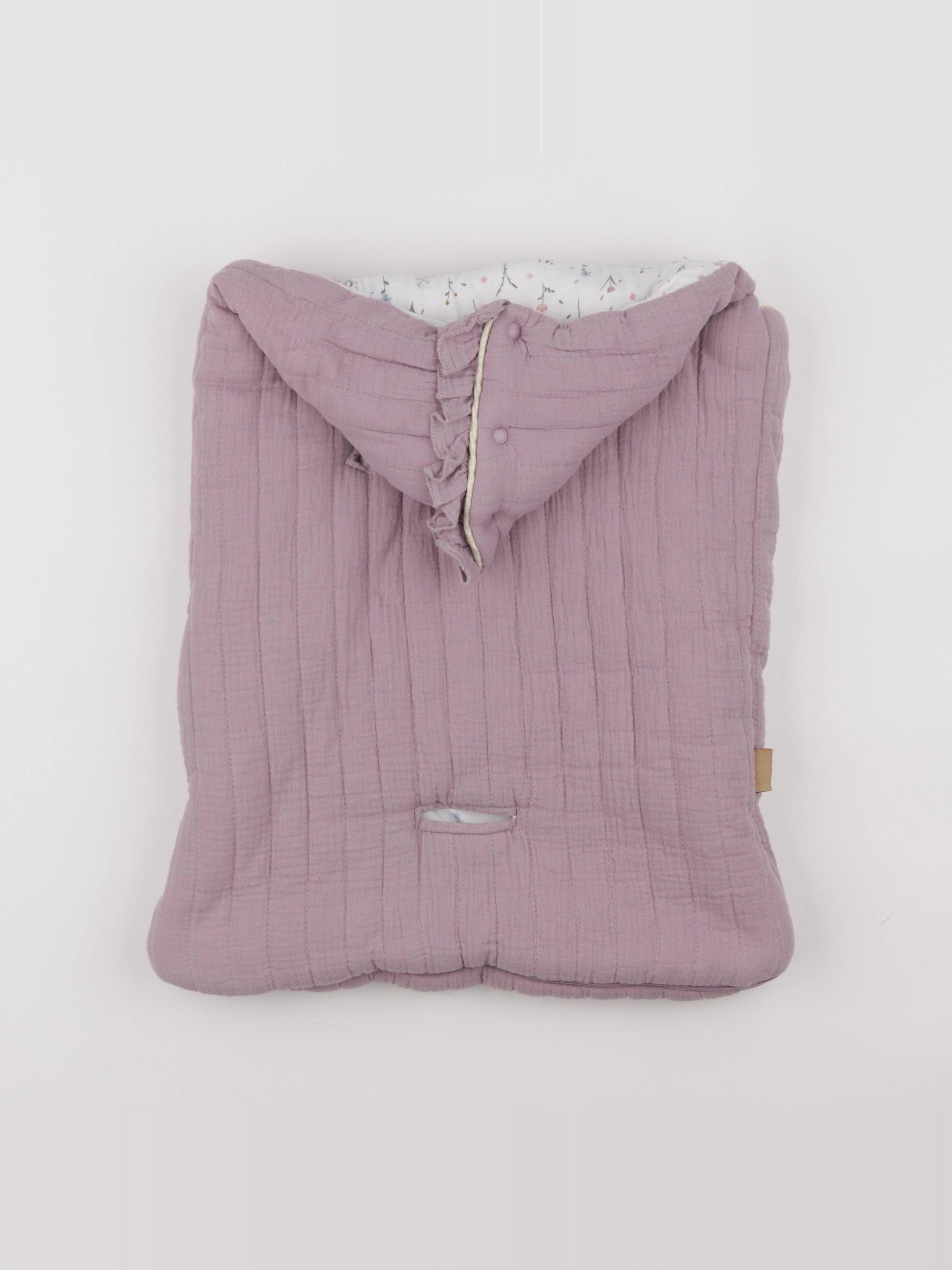 Vertbaudet - nid d'ange violet, or - 0/6 mois