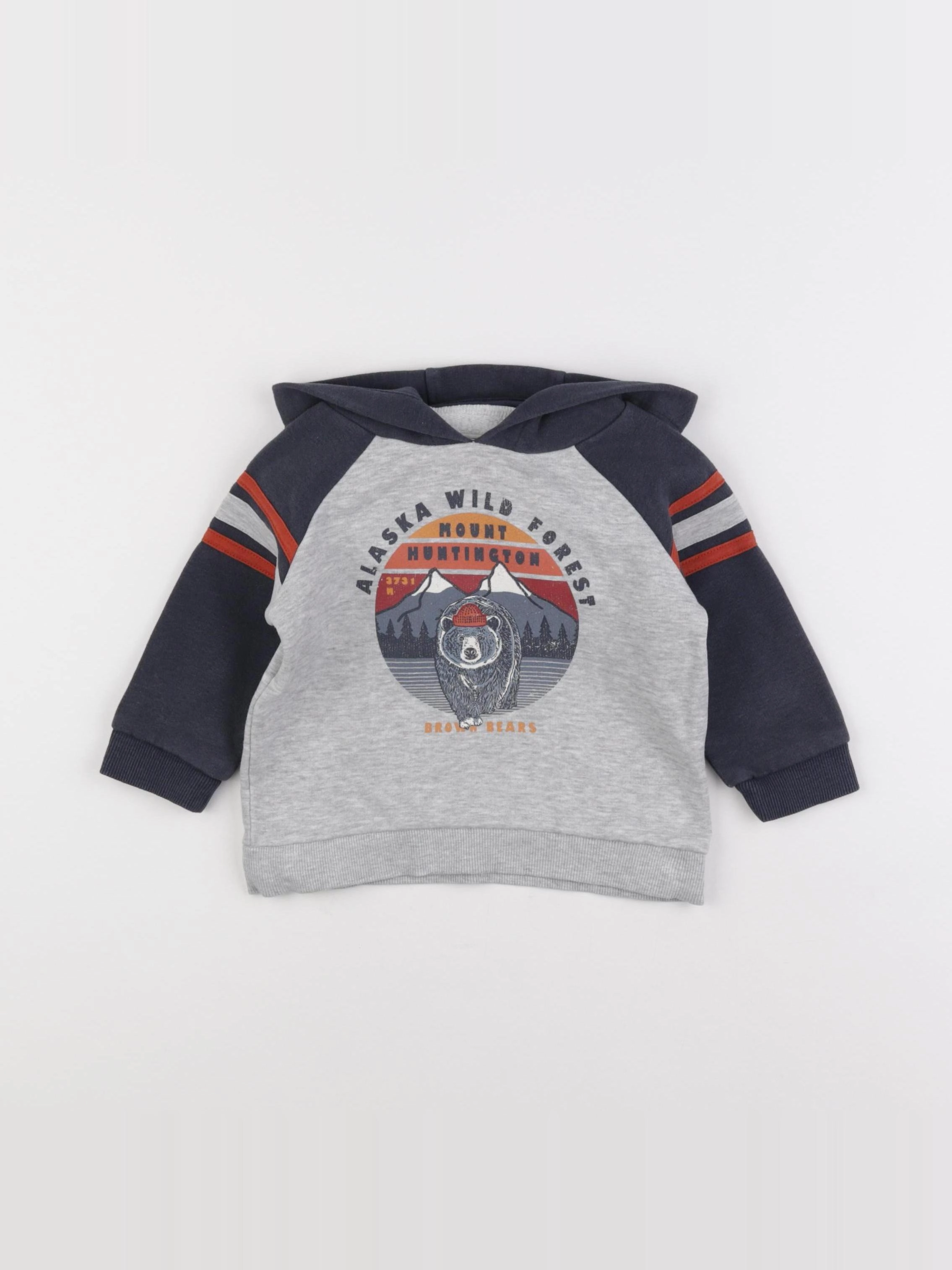 Vertbaudet - sweat gris, bleu - 2 ans