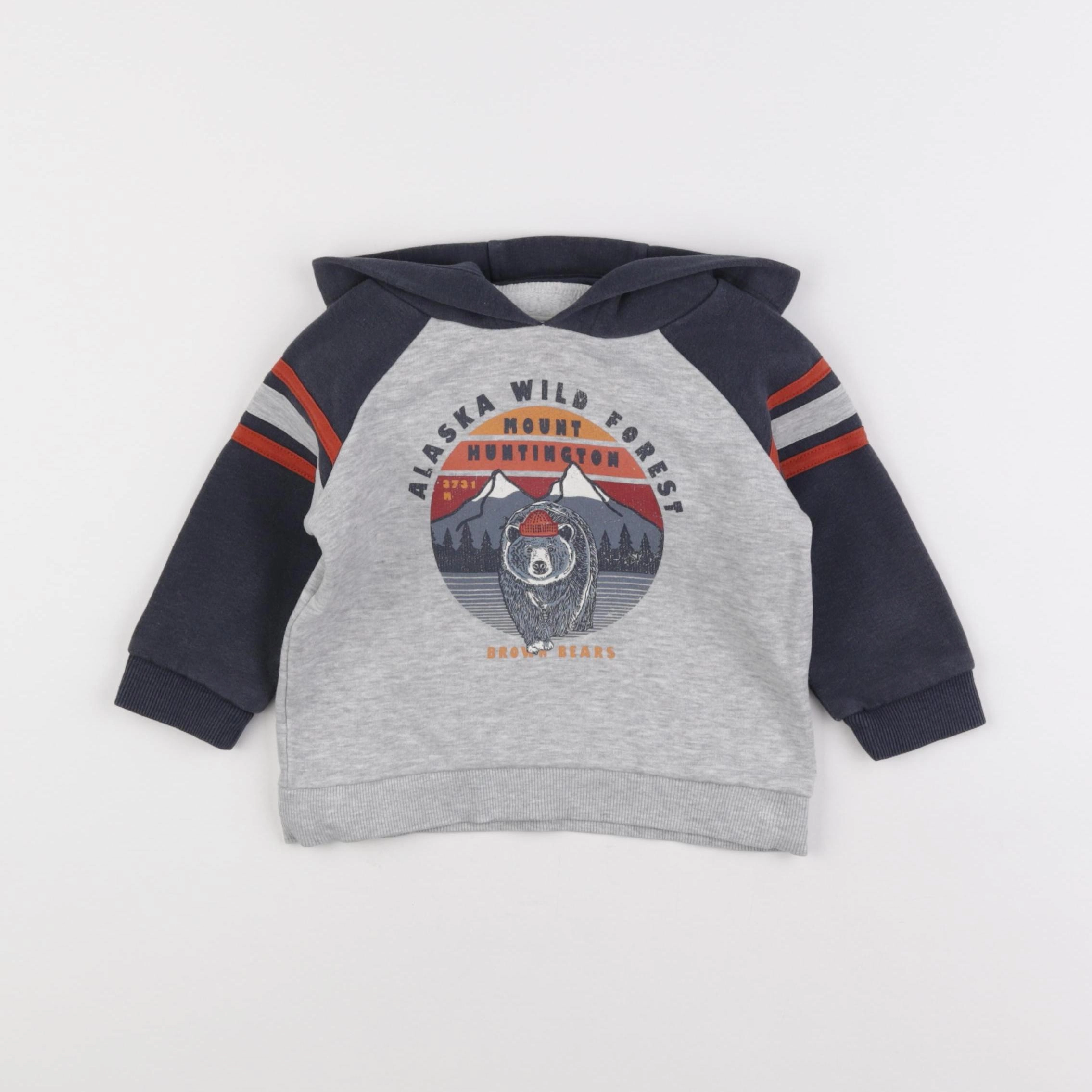 Vertbaudet - sweat gris, bleu - 2 ans