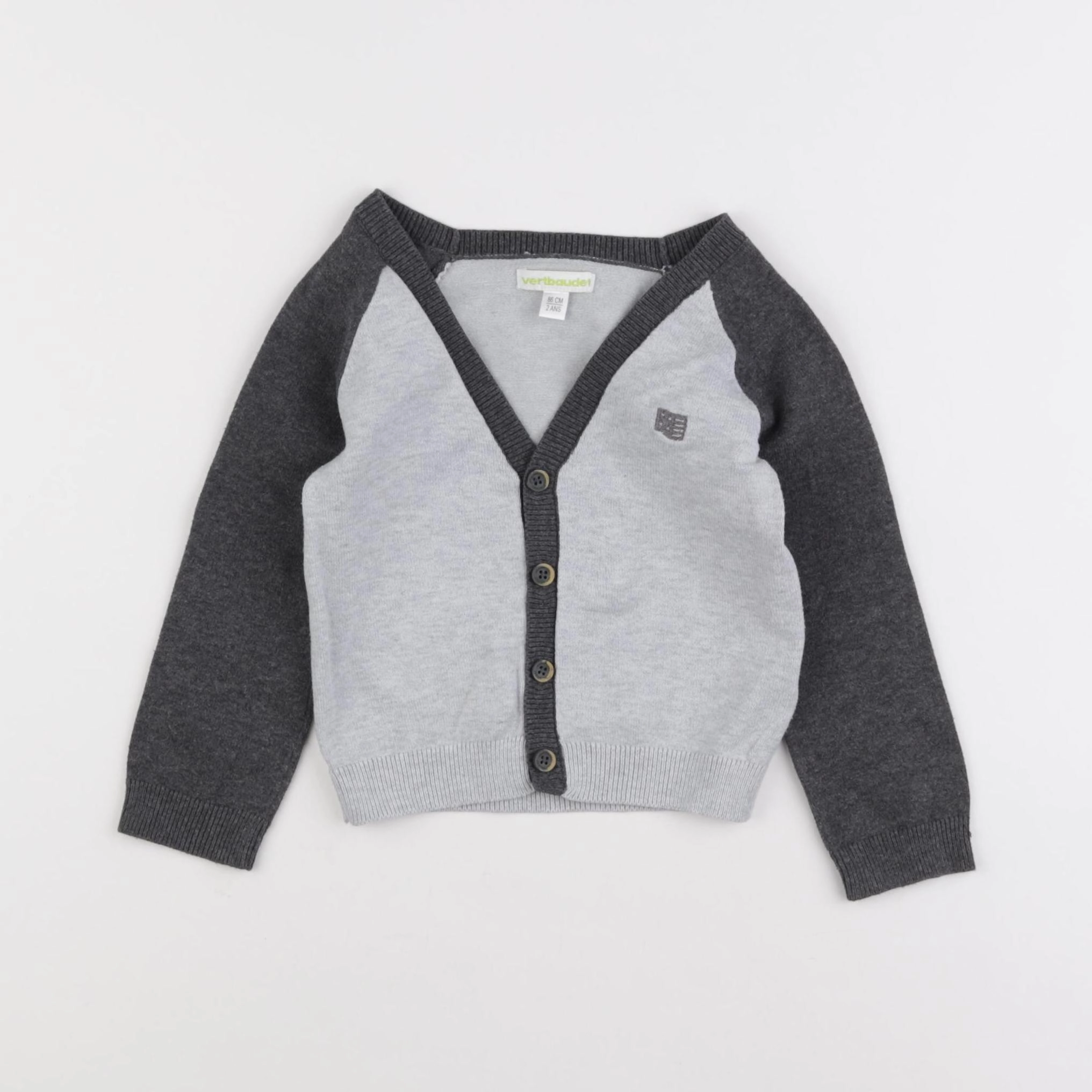 Vertbaudet - gilet gris - 2 ans