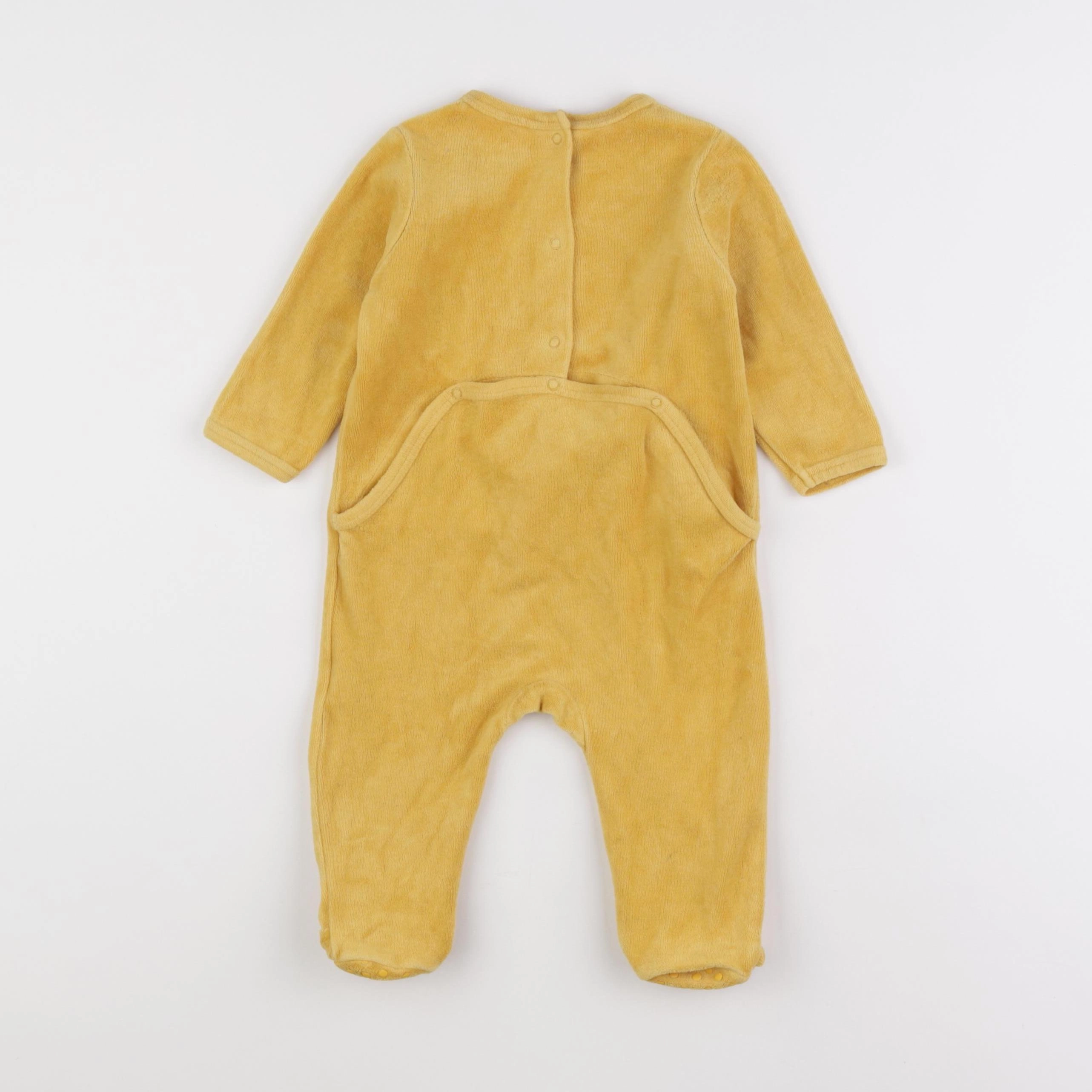 Vertbaudet - pyjama velours jaune - 9 mois