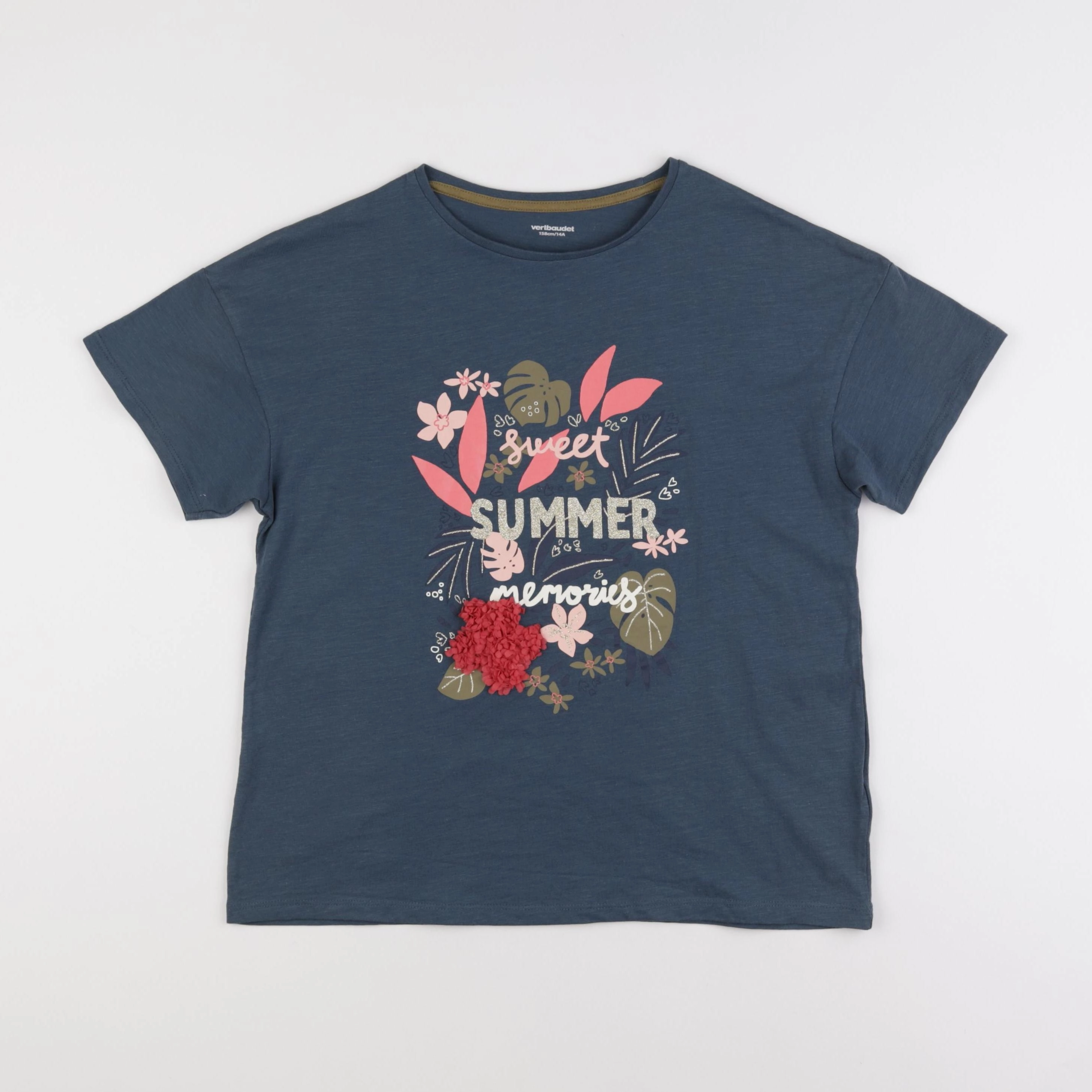 Vertbaudet - tee-shirt bleu - 14 ans