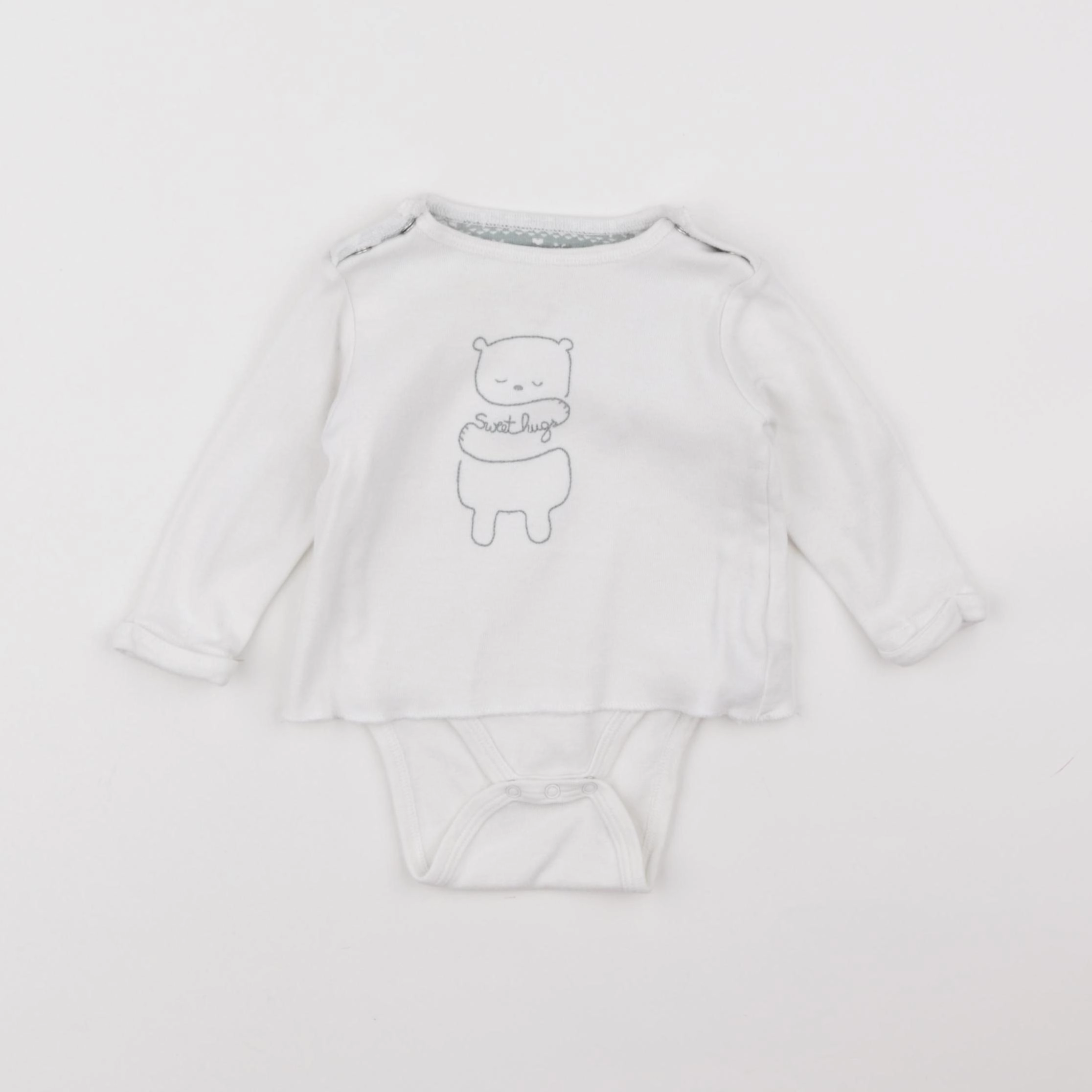 Vertbaudet - body tee-shirt blanc - 6 mois