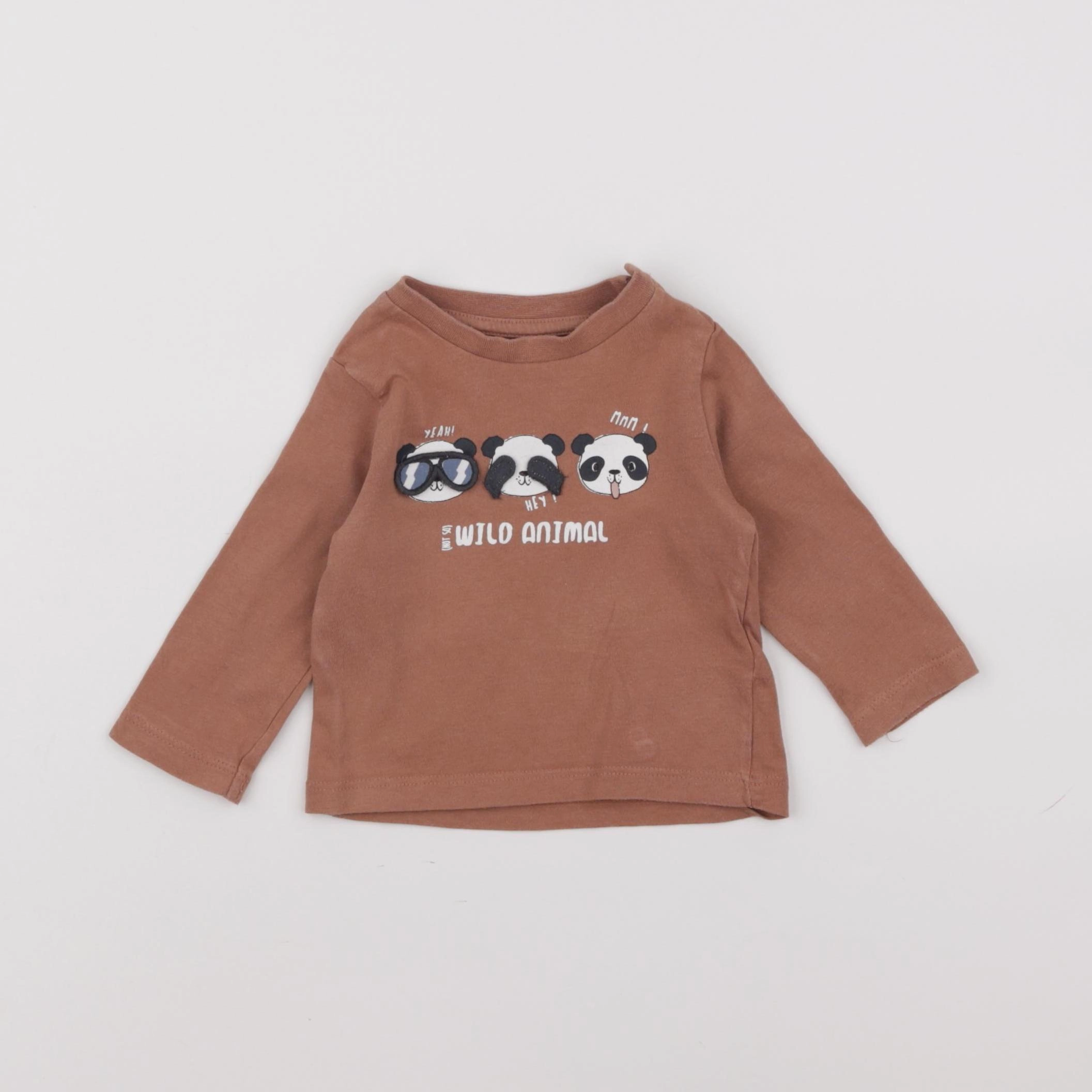 Vertbaudet - tee-shirt marron - 3 mois