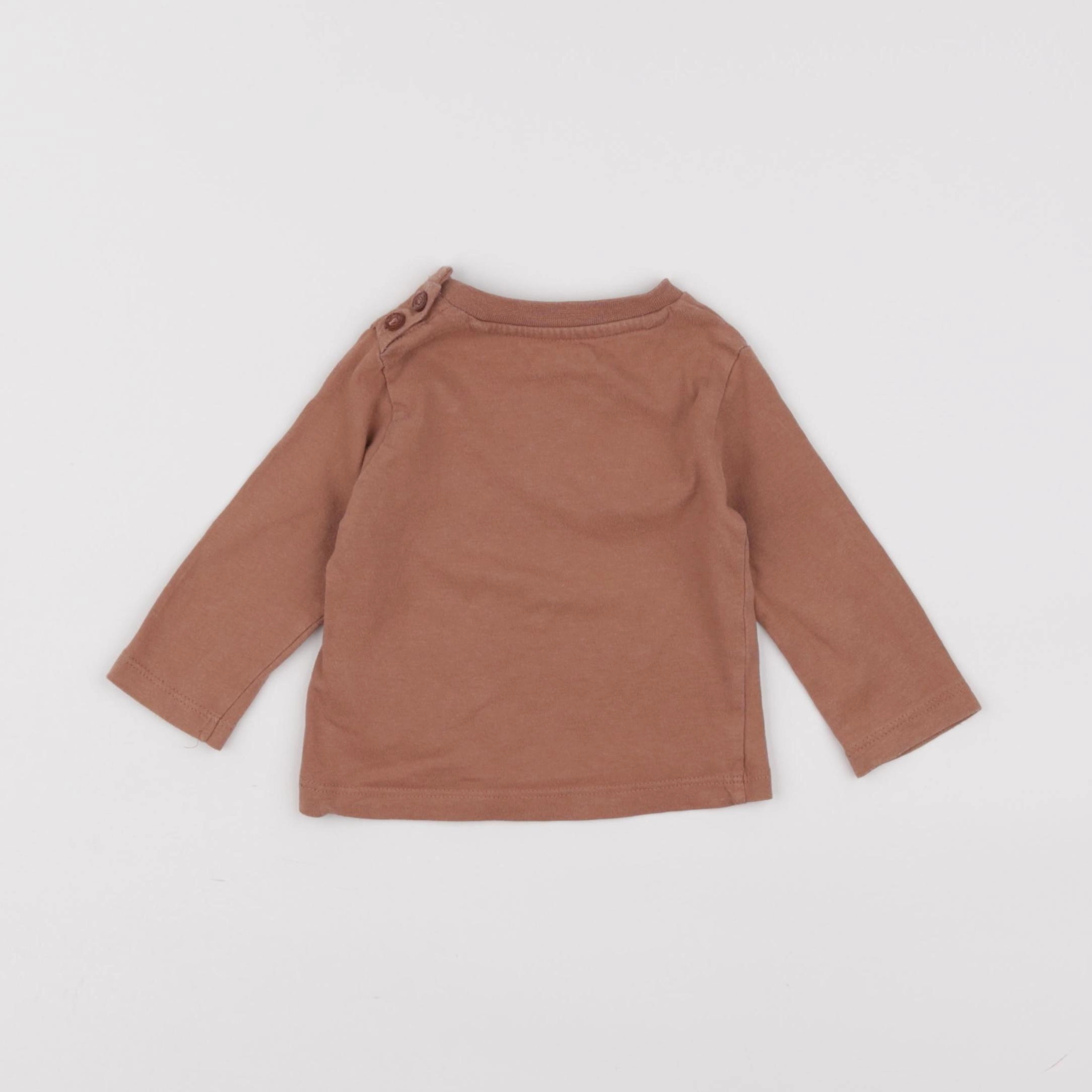 Vertbaudet - tee-shirt marron - 3 mois