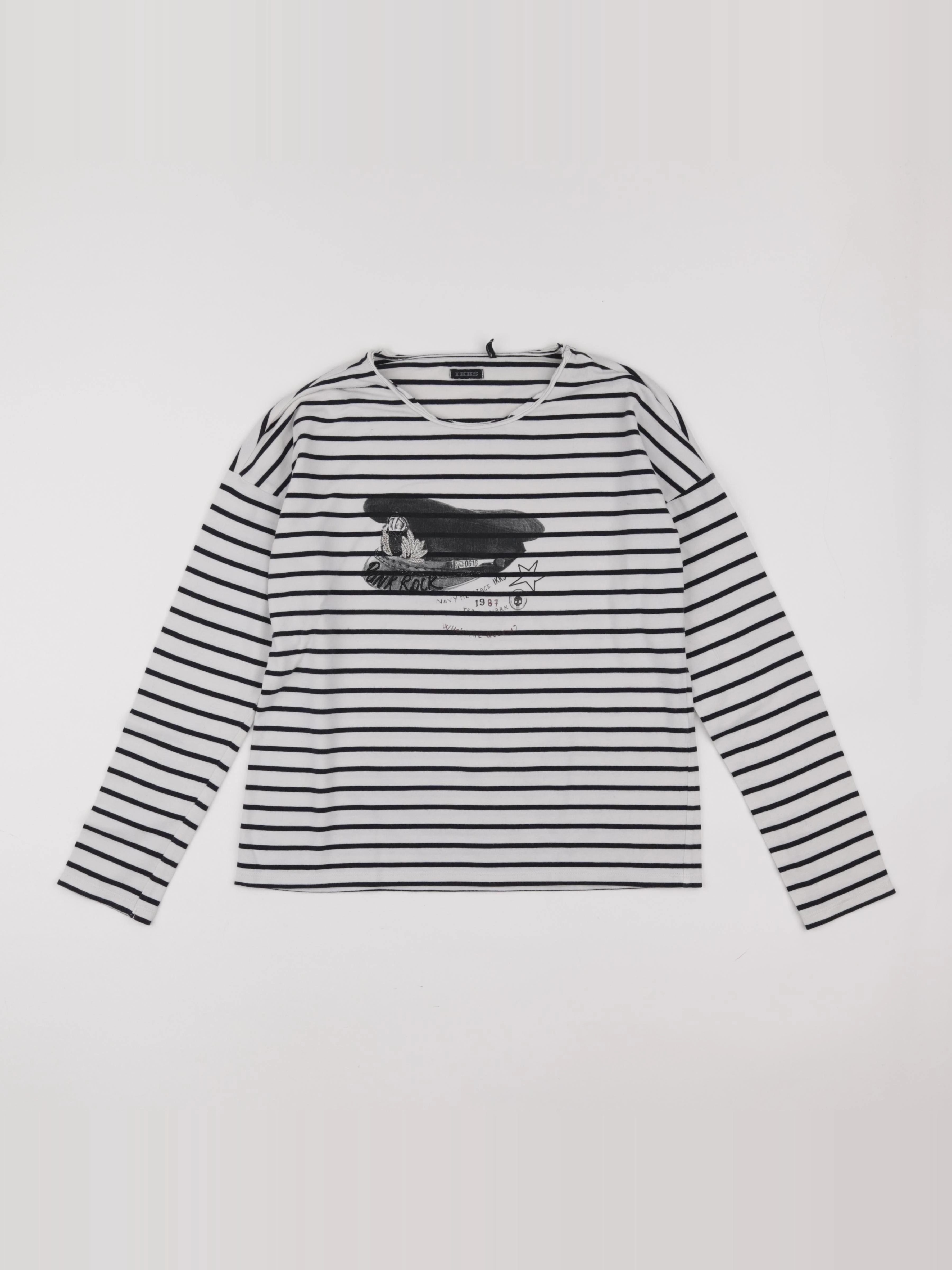 IKKS - tee-shirt bleu, blanc - 12 ans