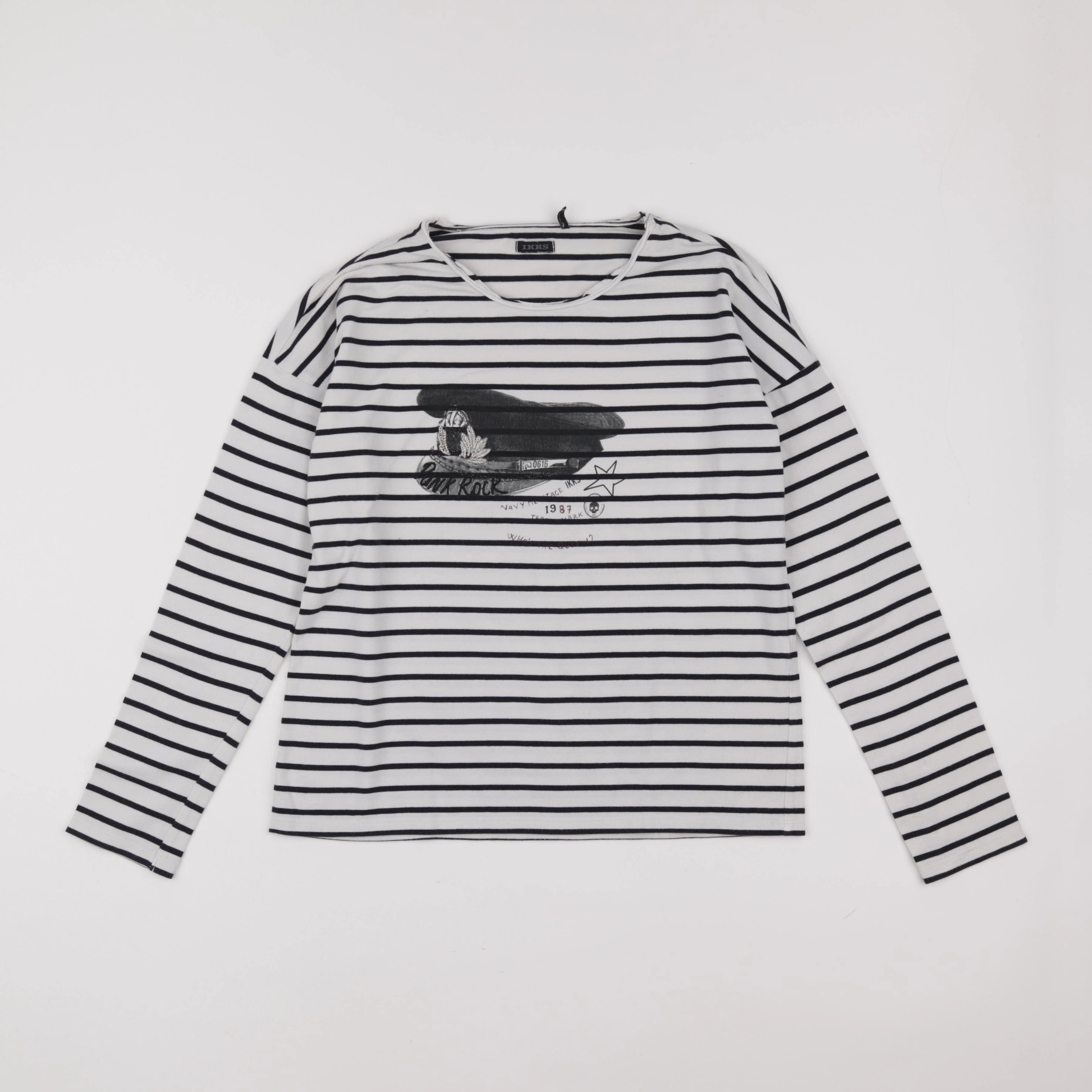 IKKS - tee-shirt bleu, blanc - 12 ans