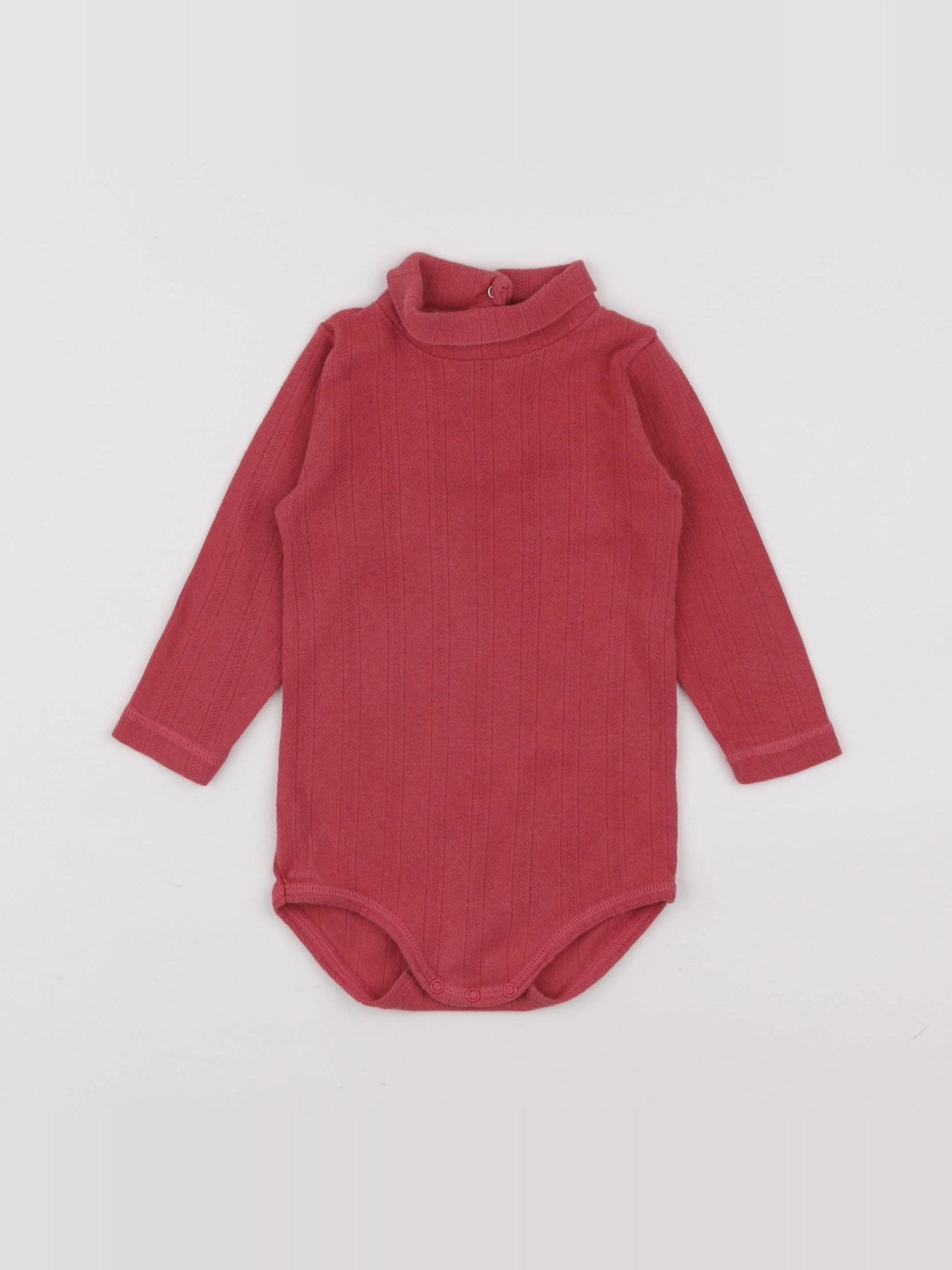 Petit Bateau - body à col rouge - 18 mois