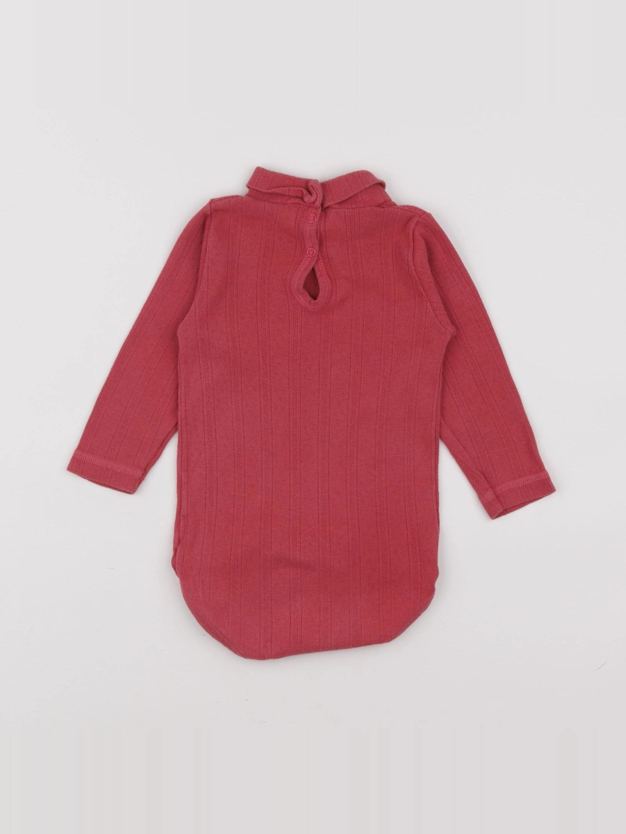 Petit Bateau - body à col rouge - 18 mois