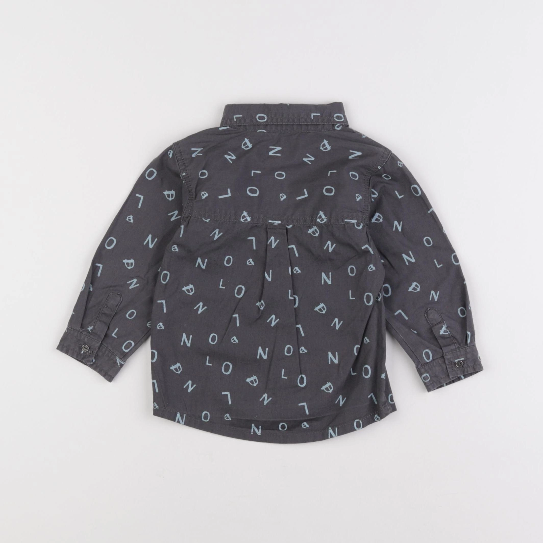 Vertbaudet - chemise gris - 12 mois